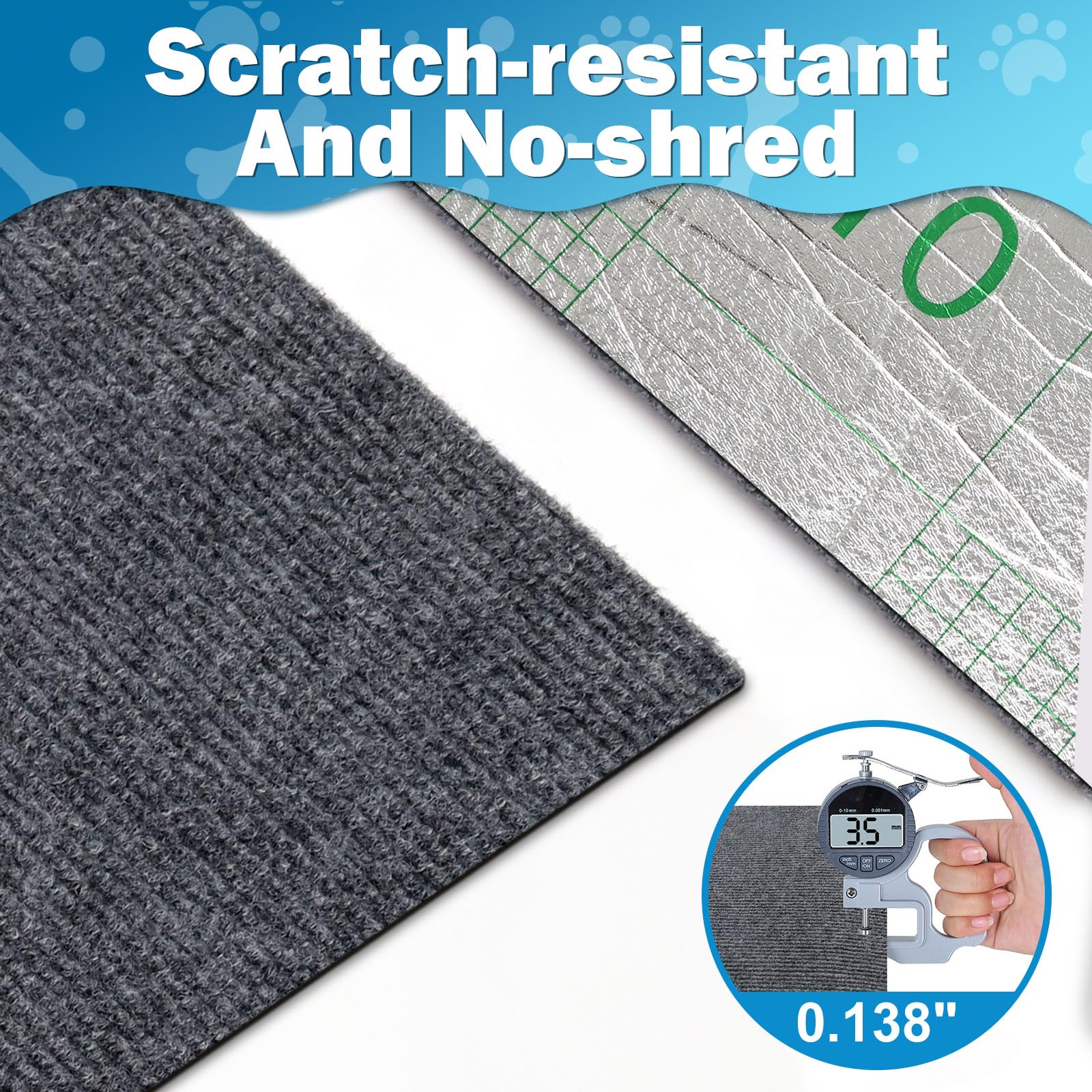 Enonci Cat Carpet Protector 47.2''X15.8'', Wall Corner Cat Scratcher Pad For Indoor,Trimmable Self-Adhesive Cat Scratching Mat F