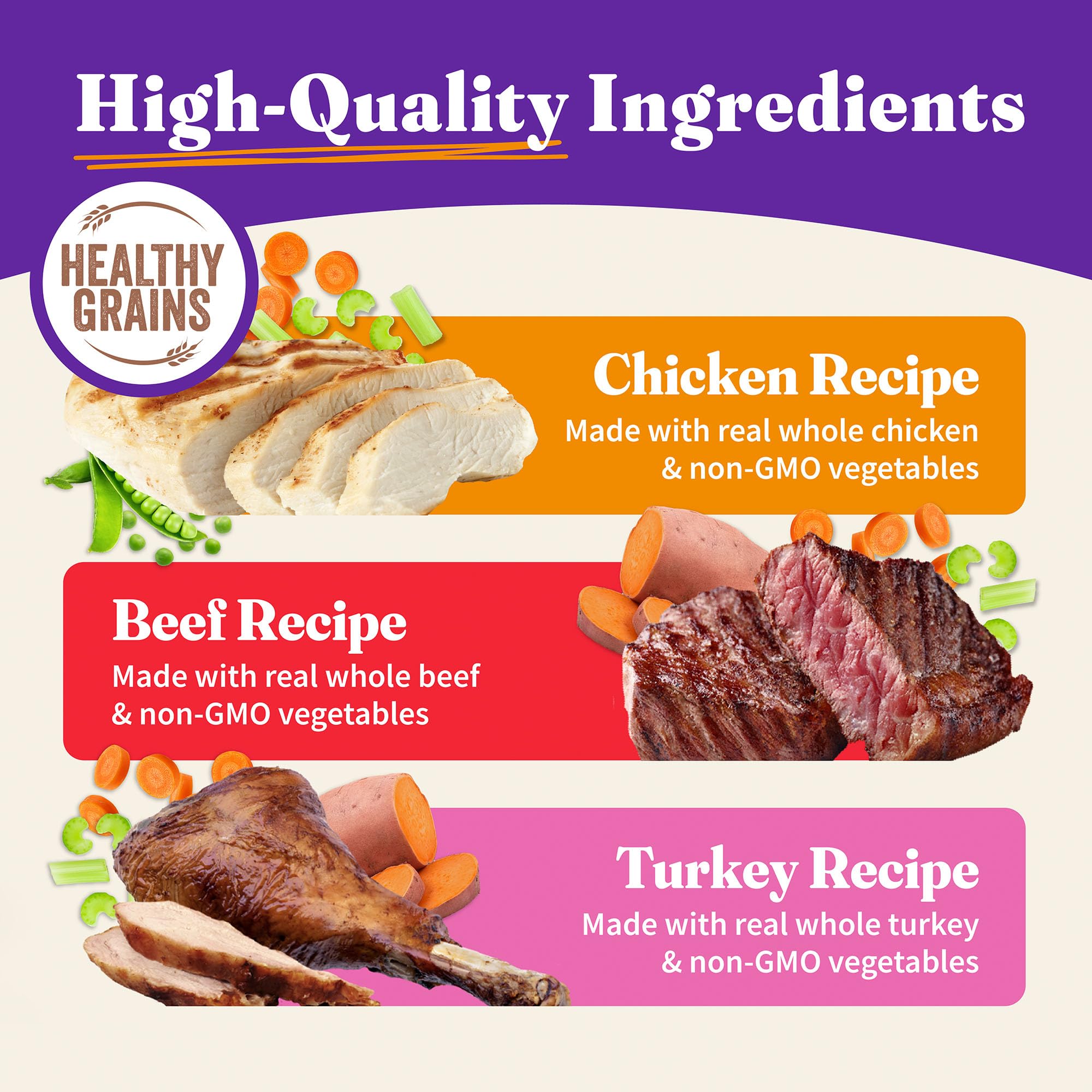 Halo Wet Dog Food Variety Pack, Three Canned Whole Meat Chicken Stew, Beef Stew, Turkey & Salmon Stew, 13.2 Oz Can (Pack of 6)