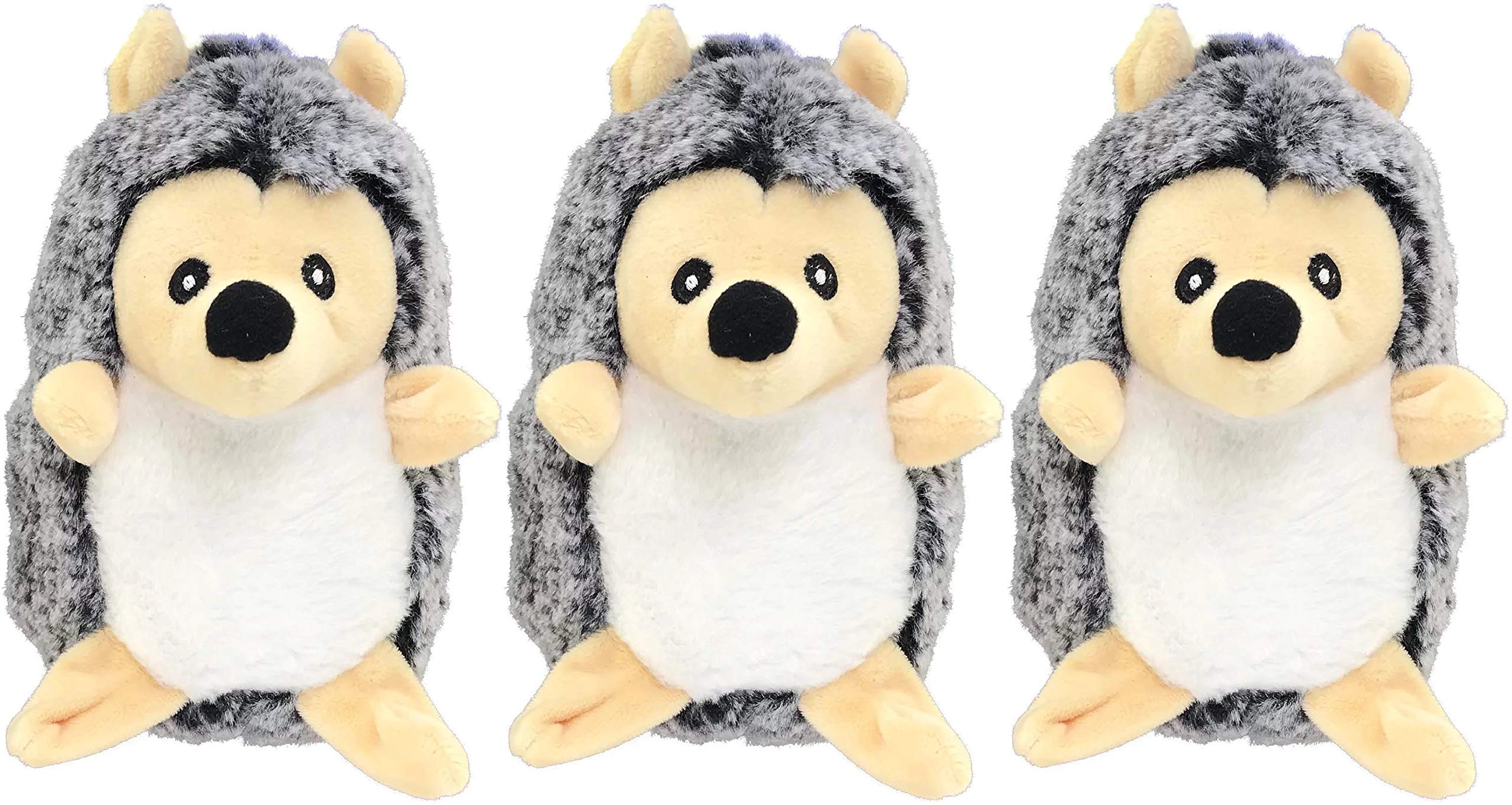 PetSport 3 Pack of Tiny Tots Little Hedgie Plush Dog Toys with Squeakers, 4.7 Inch