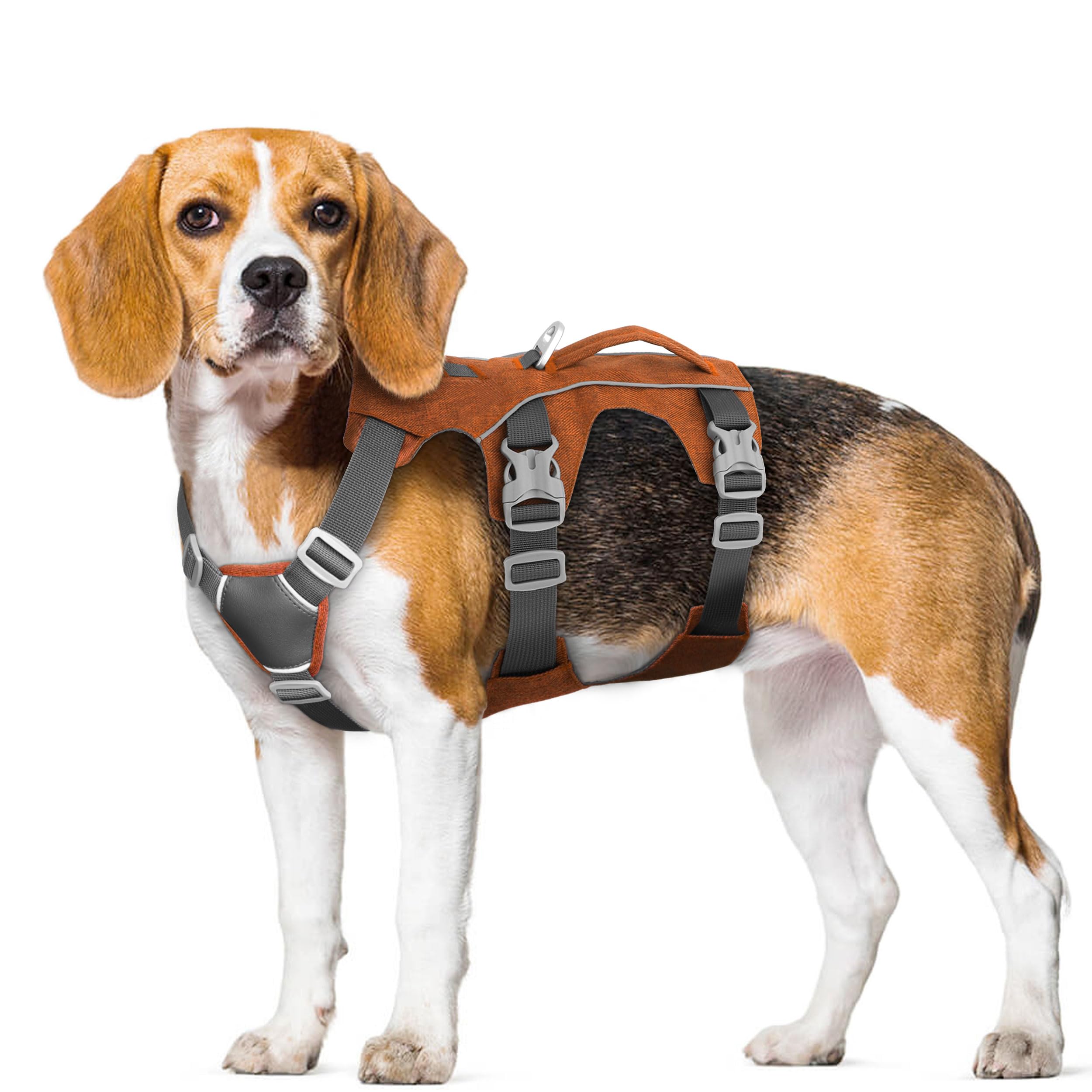 AKAILEA Escape Proof Dog Harness with Padded Handle - Reflective Dog Vest, Breathable Soft Full Body Pet Harness for Small Mediu