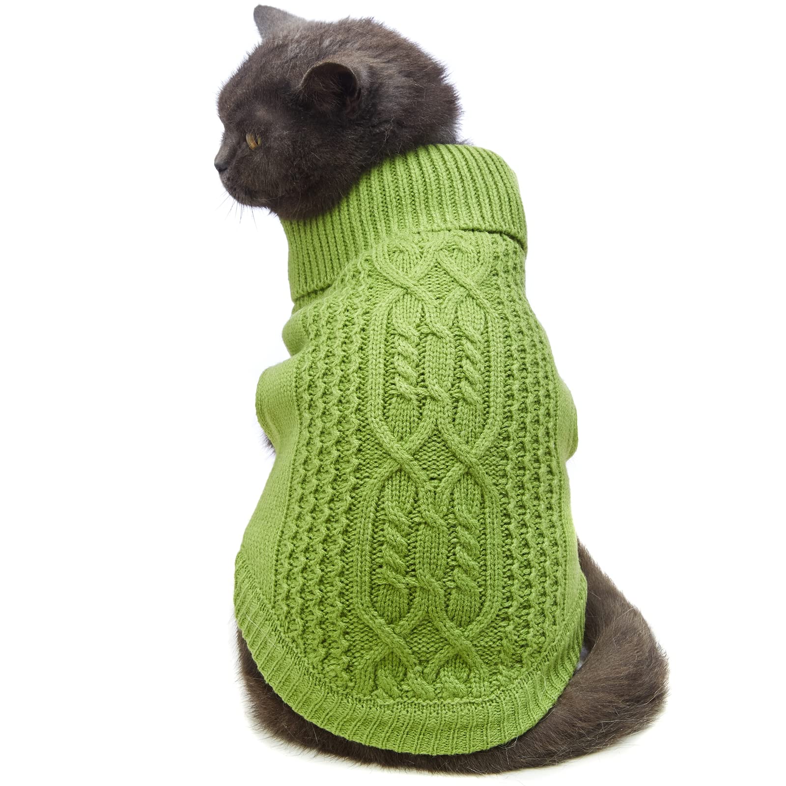 Jnancun Cat Sweater Keep Your Pets Cozy, 16 Color Turtleneck Knitted Sleeveless Dog Sweater, Winter Outfits For Cats & Small Dog