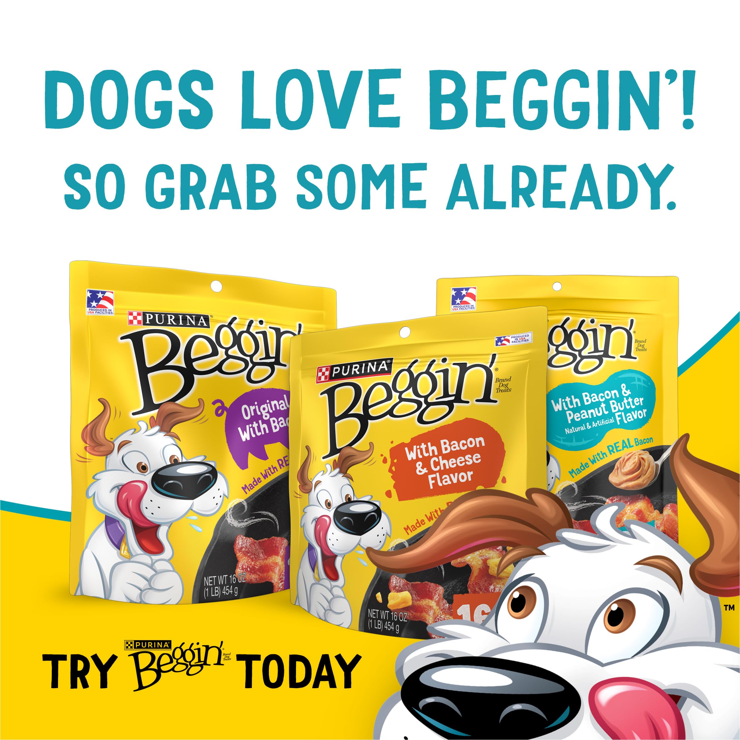 Purina Beggin Flavor Stix & Strips with Bacon & Peanut Butter Dog Treats - 25 oz. Pouch