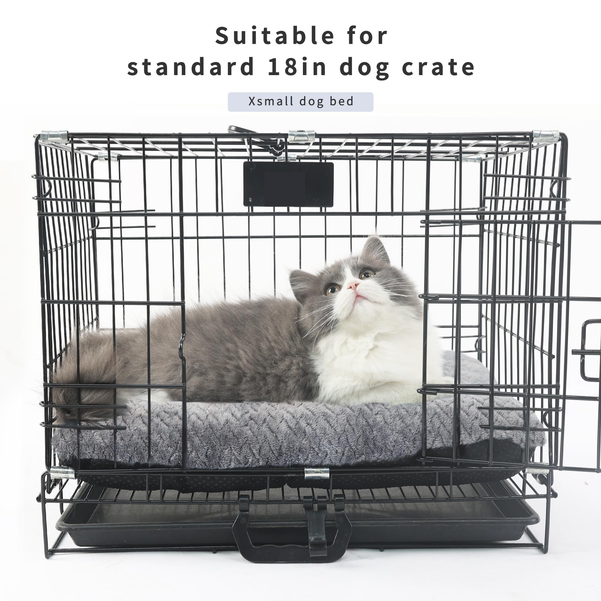 Necesitar Washable Dog Crate Bed 18 Inch Small Anti-Slip Waterproof Warming Cozy Soft Pet Puppy, Dog Pillows For Small Dogs Tire