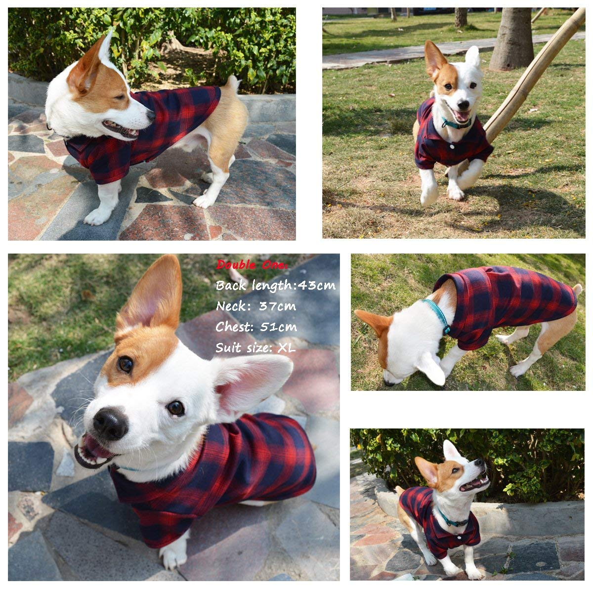 Koneseve Dog Shirt, Pet Plaid Clothes Shirt T-Shirt, Sweater Bottoming Shirt For Small Dog Cat Puppy Grid Adorable Wearing Stylish Cozy Halloween,Christmas Costumes {Red;3Xl}