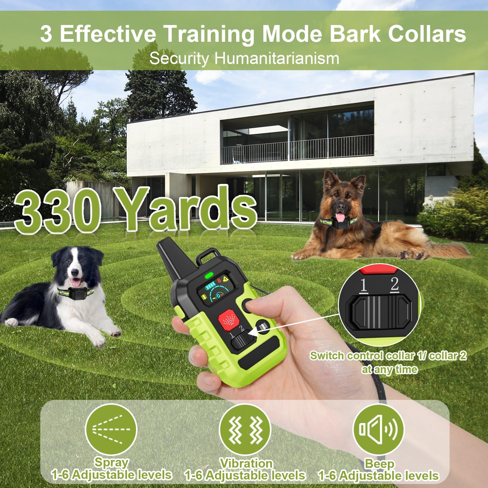 Citronella Training Collar For Dog [2*Collar, No Automatic] Spray Training Dog Bark Collar With Beep/Vibration/Spray 4 Mode & 6