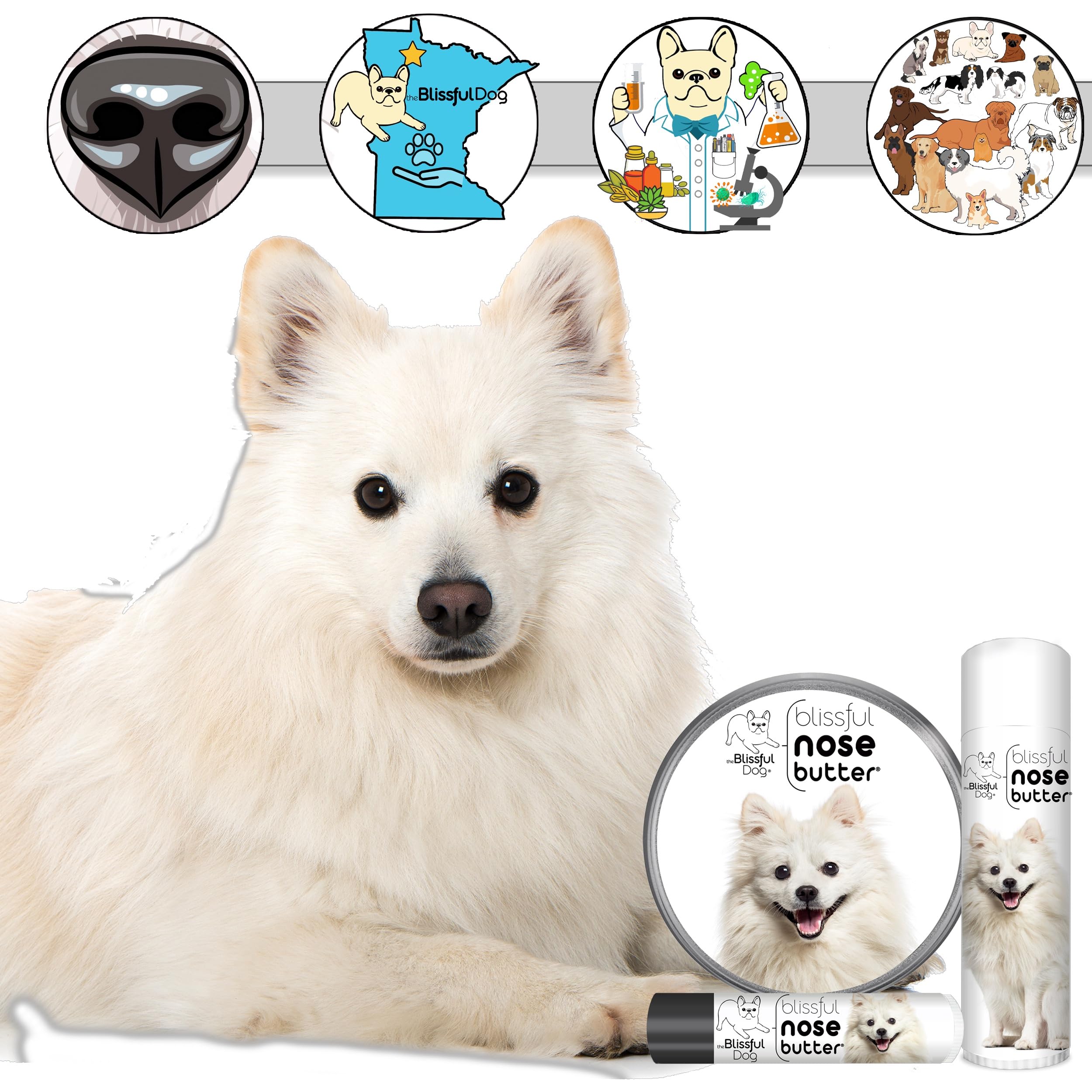 The Blissful Dog American Eskimo Unscented Nose Butter - Dog Nose Butter, 8 Ounce