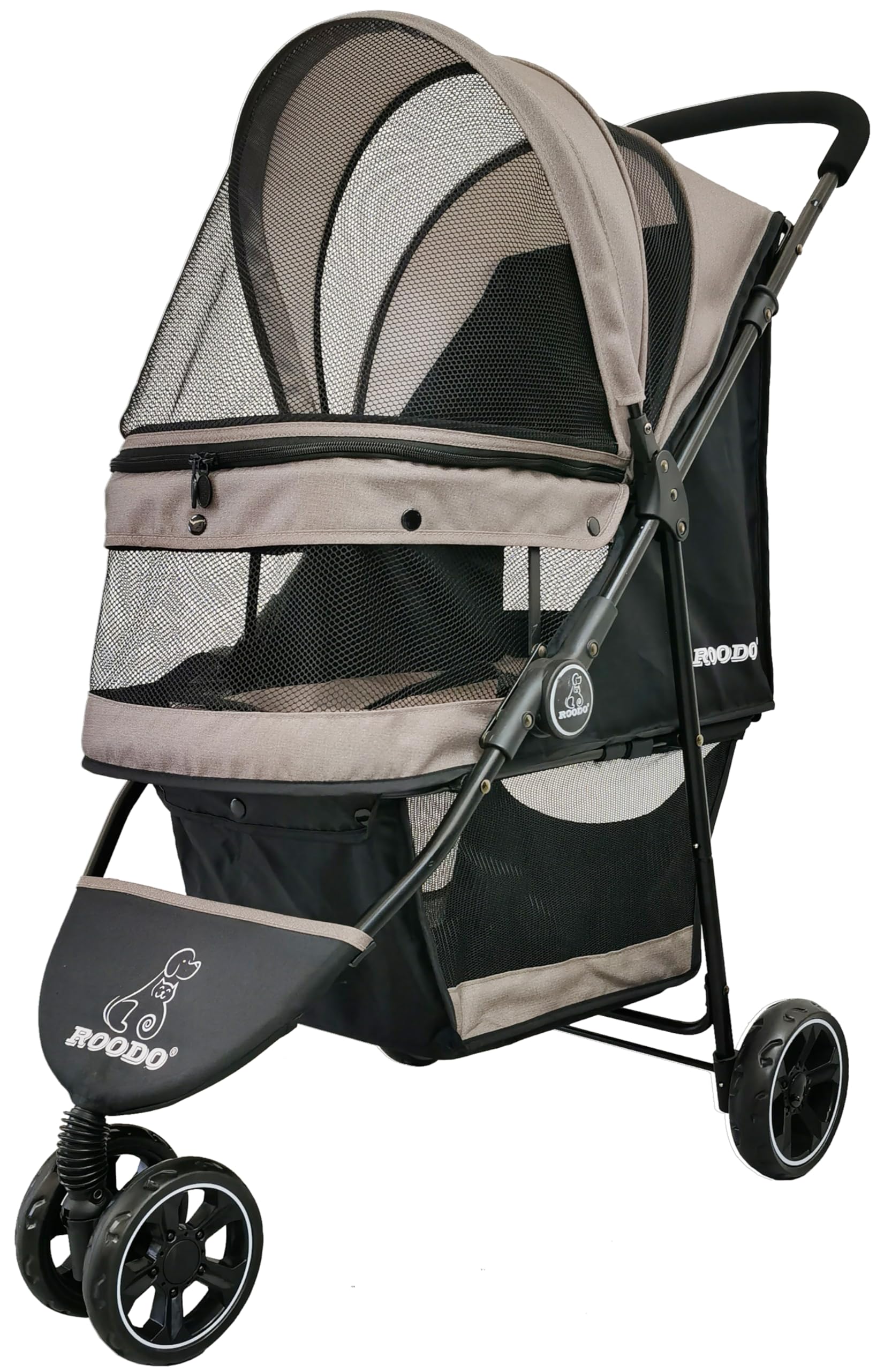 ROODO Escort 3 Wheel Dog Cat Pet Stroller for Small/Medium Dogs Cats Best Lightweight Foldable Portable Compact Jogger All Terra