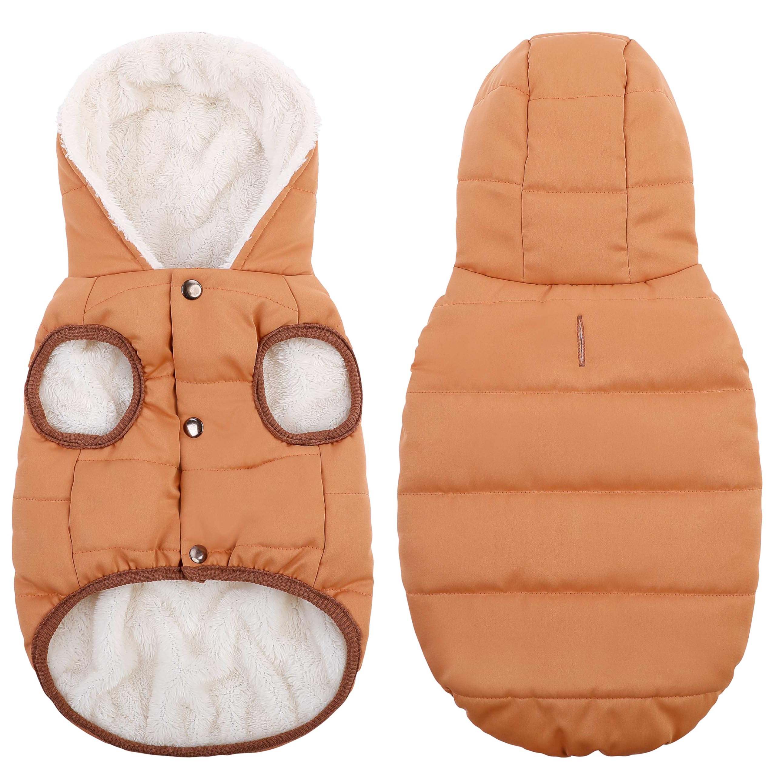 Windproof Waterproof Dog Coat Fleece & Cotton Lined Warm Jacket, Cold Weather Pet Apparel Clothes Vest For Small To Large Dogs (