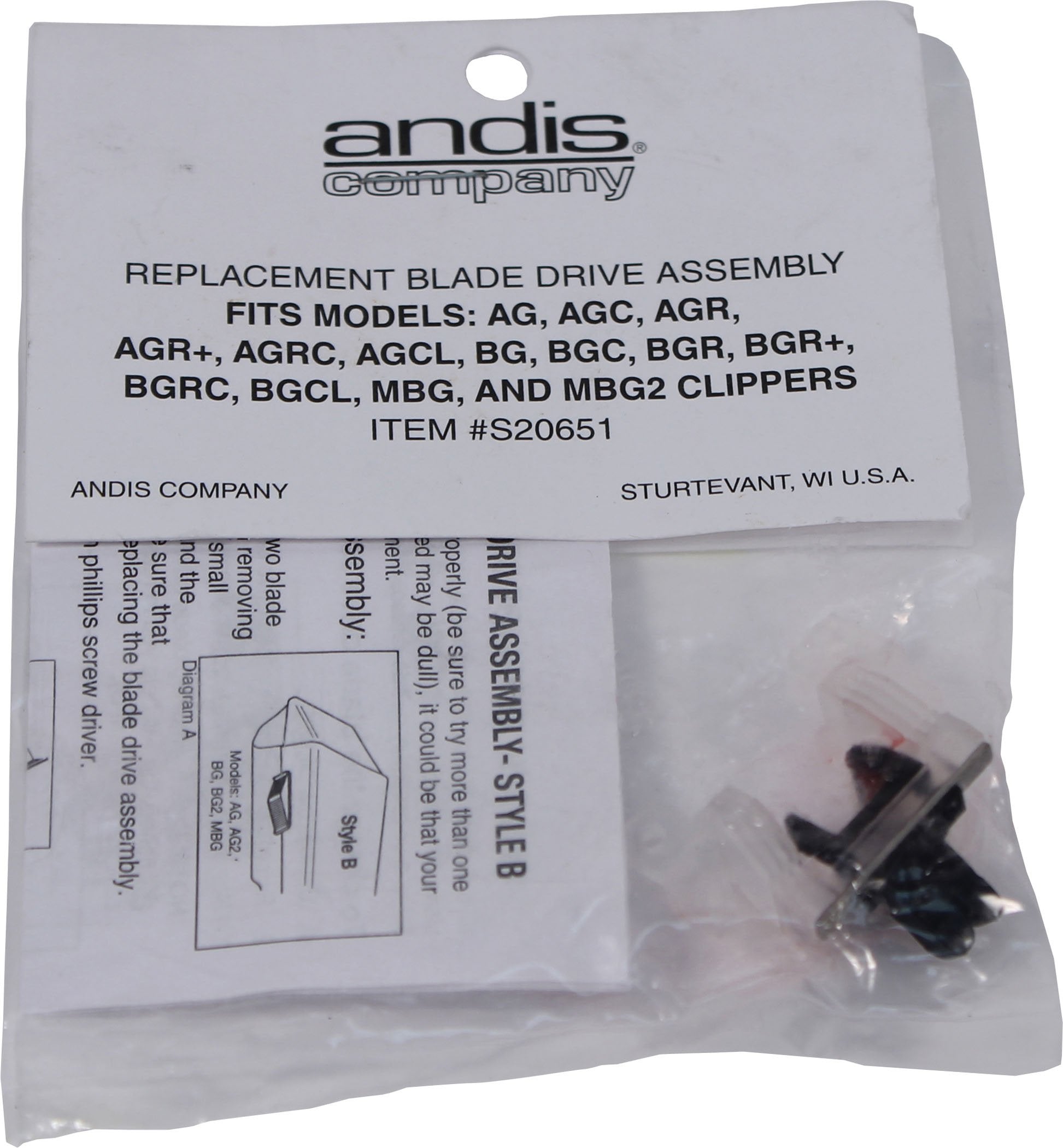 Andis Drive Assembly Lever Replacement Blade For Pet Clipper
