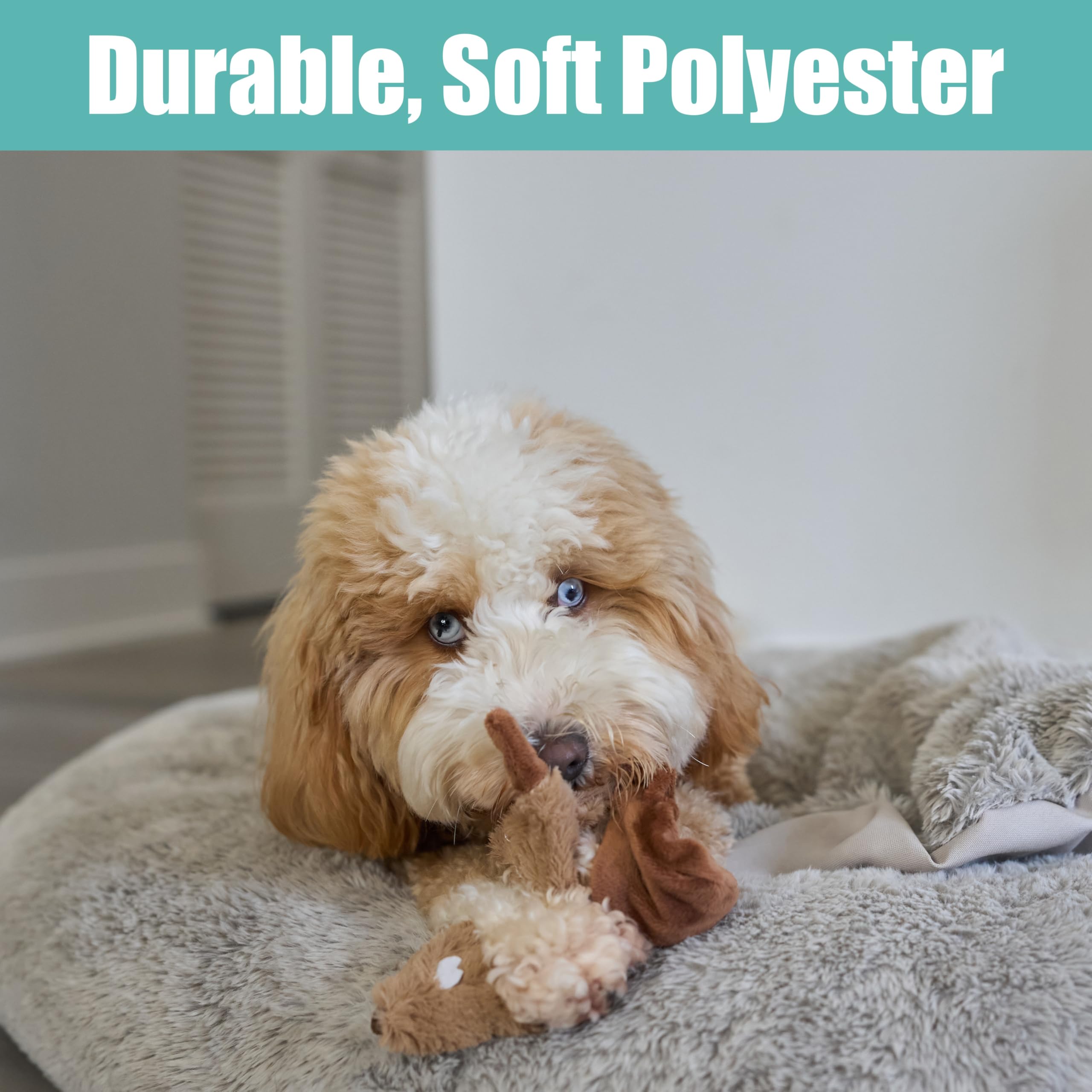 SPOT Skinneeez Beaver Dog Toy - 14 Stuffing-Free Plush Squeaky Dog Toy, Durable Interactive Toy for Small & Medium Dogs, Light t