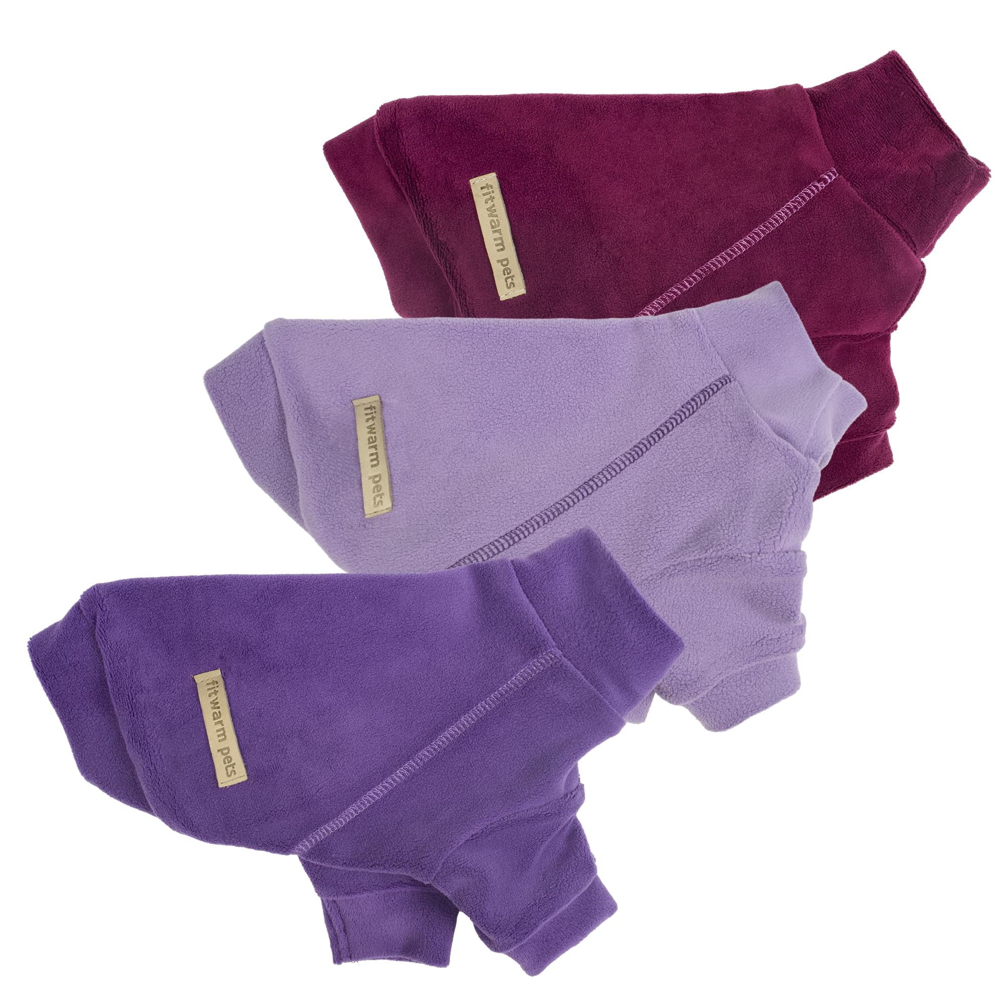 Fitwarm 3 Pack Classic Fleece Dog Sweater, Turtleneck Dog Sweatshirt, Dog Winter Clothes For Small Dogs Boy Girl, Pet Pullover Jumper, Cat Apparel, Purple, Mediumpurple, Dark Red, Small
