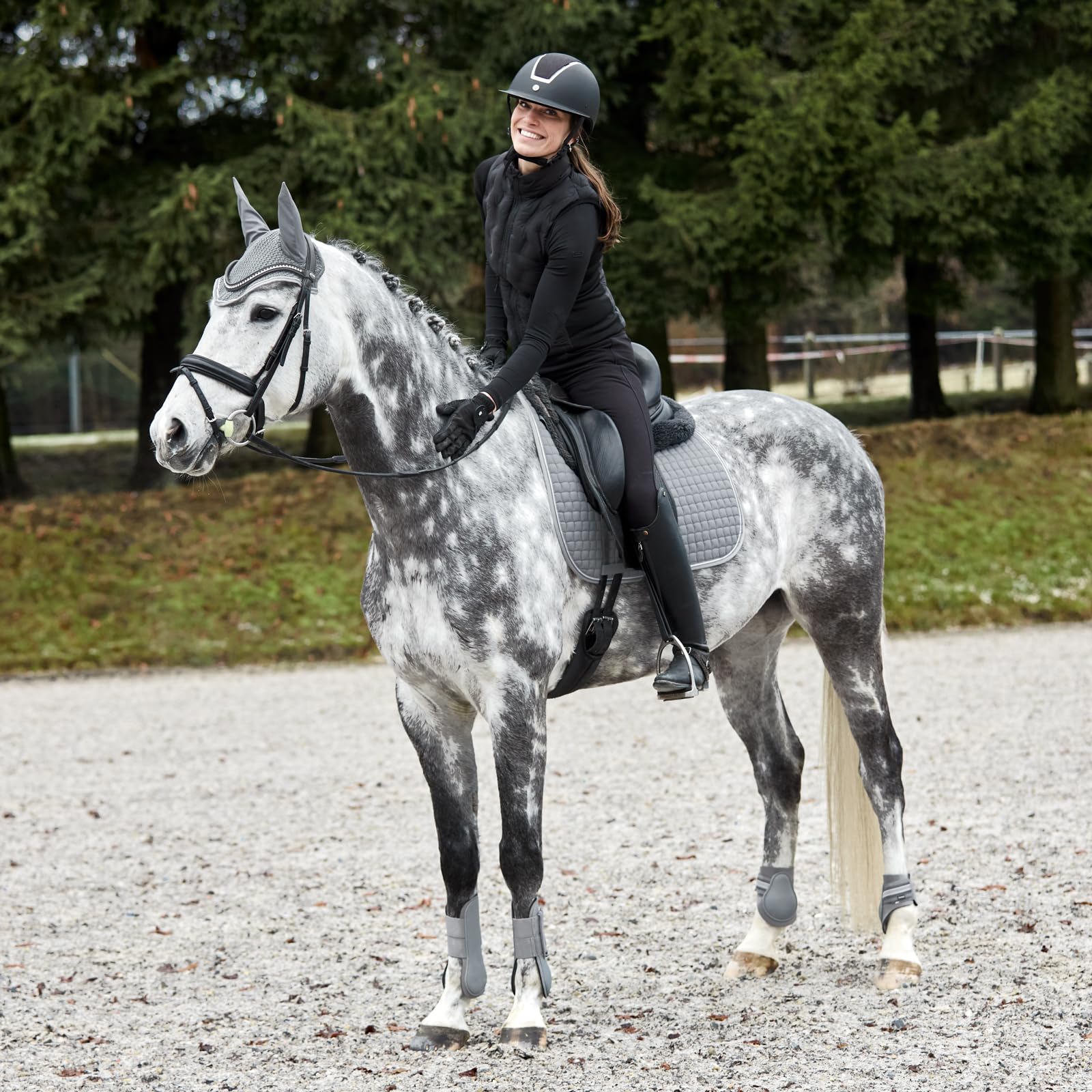 HORZE Adepto Fetlock Boots - Steel Grey - Horse