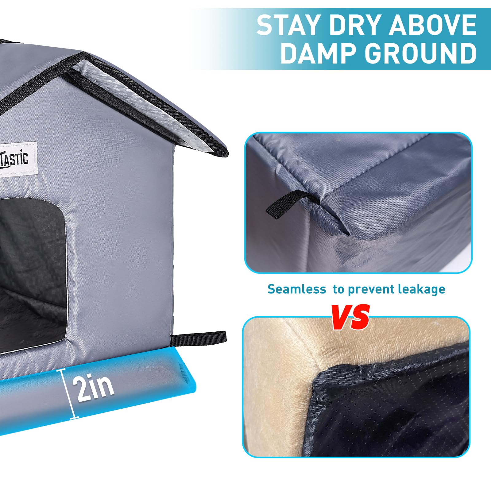 Tailtastic Weatherproof & Insulated Outdoor Cat House - Seamless Base Stays Dry,Easy Assembly, Warm Shelter for Community/Outdoo