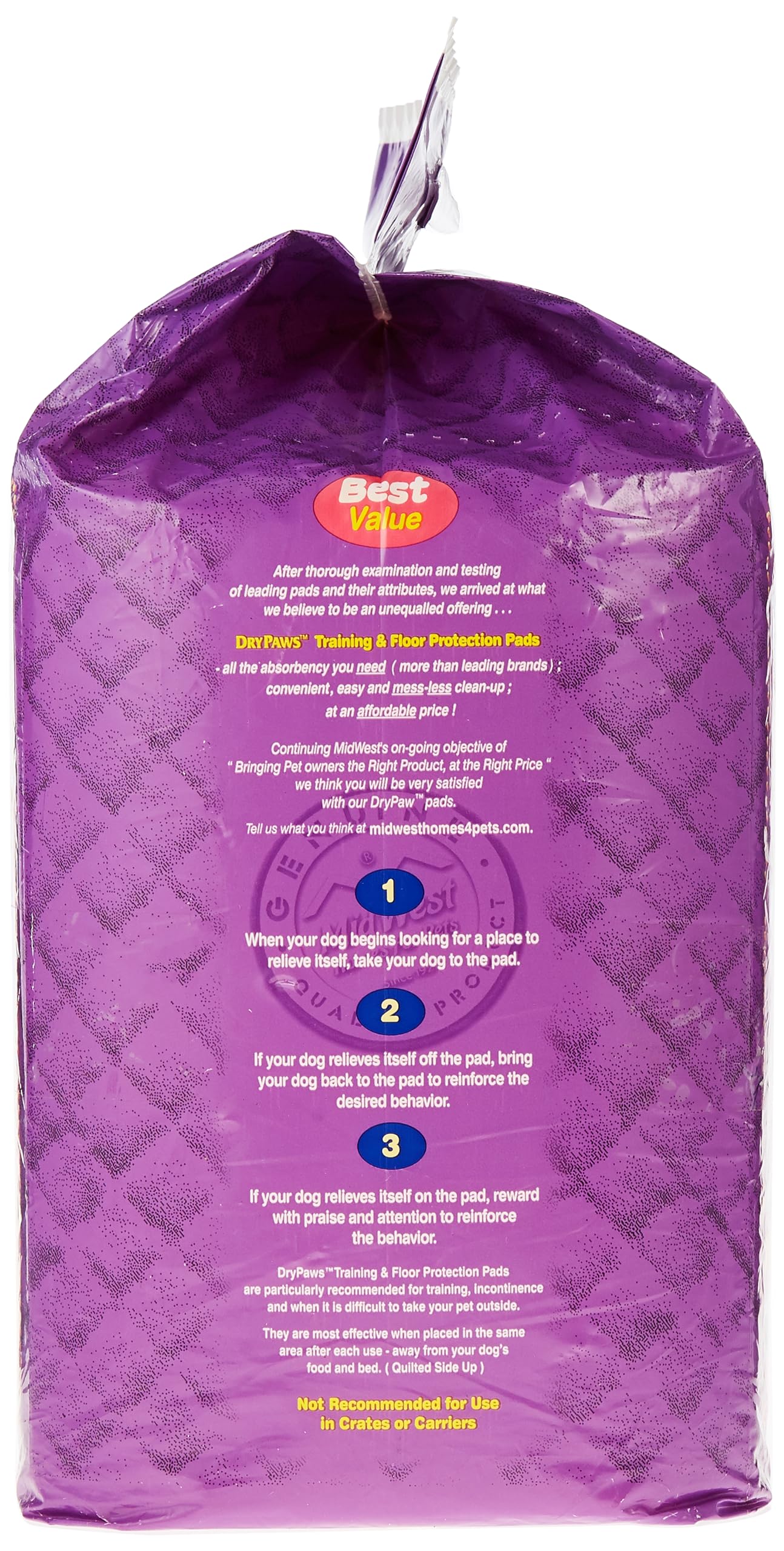Midwest Homes for Pets Dry Paws Training and Floor Protection Pads, 100-Count