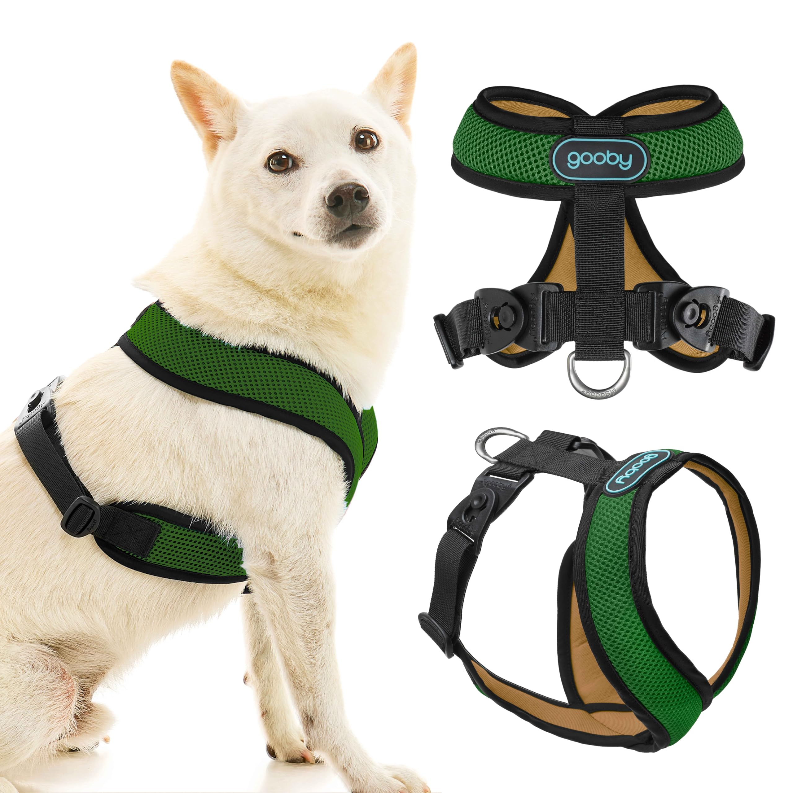 Gooby Comfort X Harness Dual Snap Mesh In Dog Harness - Forest, Small