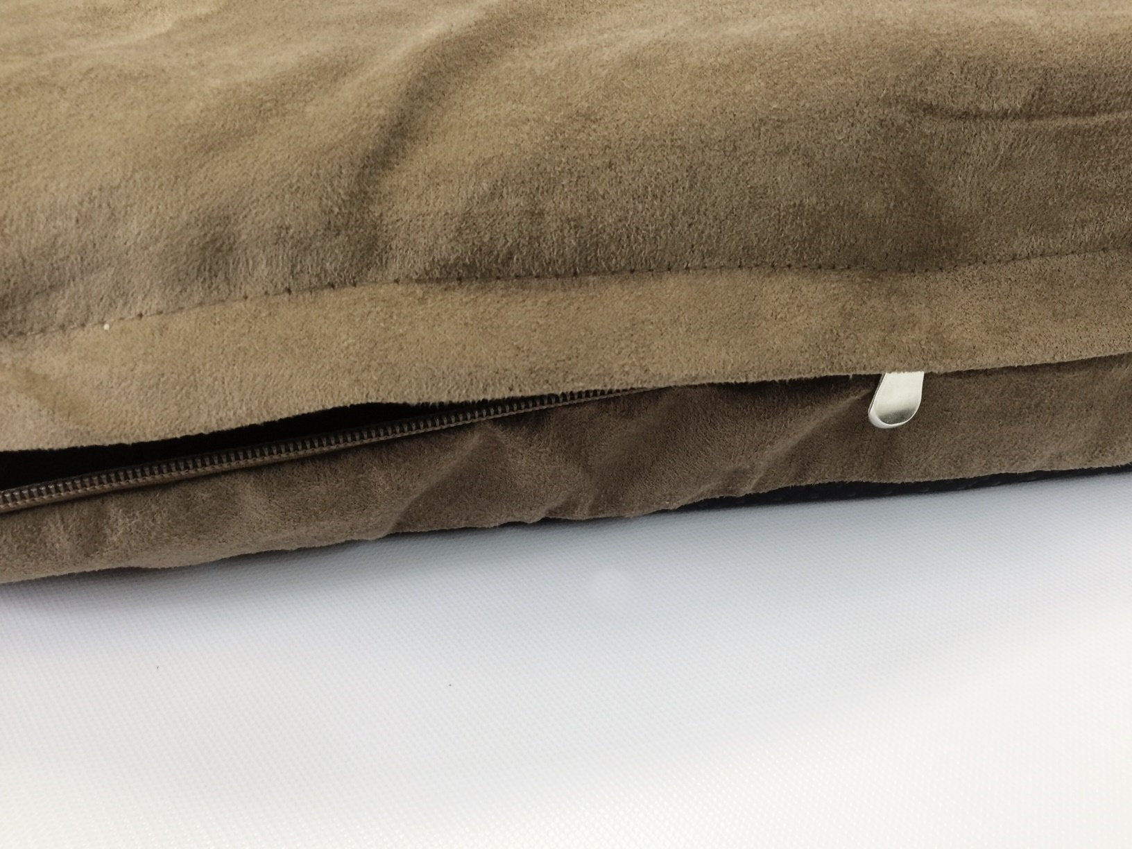 ClicksEZ Brown Microsuede Luxurious Comfortable Zippered Gusset Cover with Anti Slip Resistant Dog Pet Bed Cover  for Cover Onl