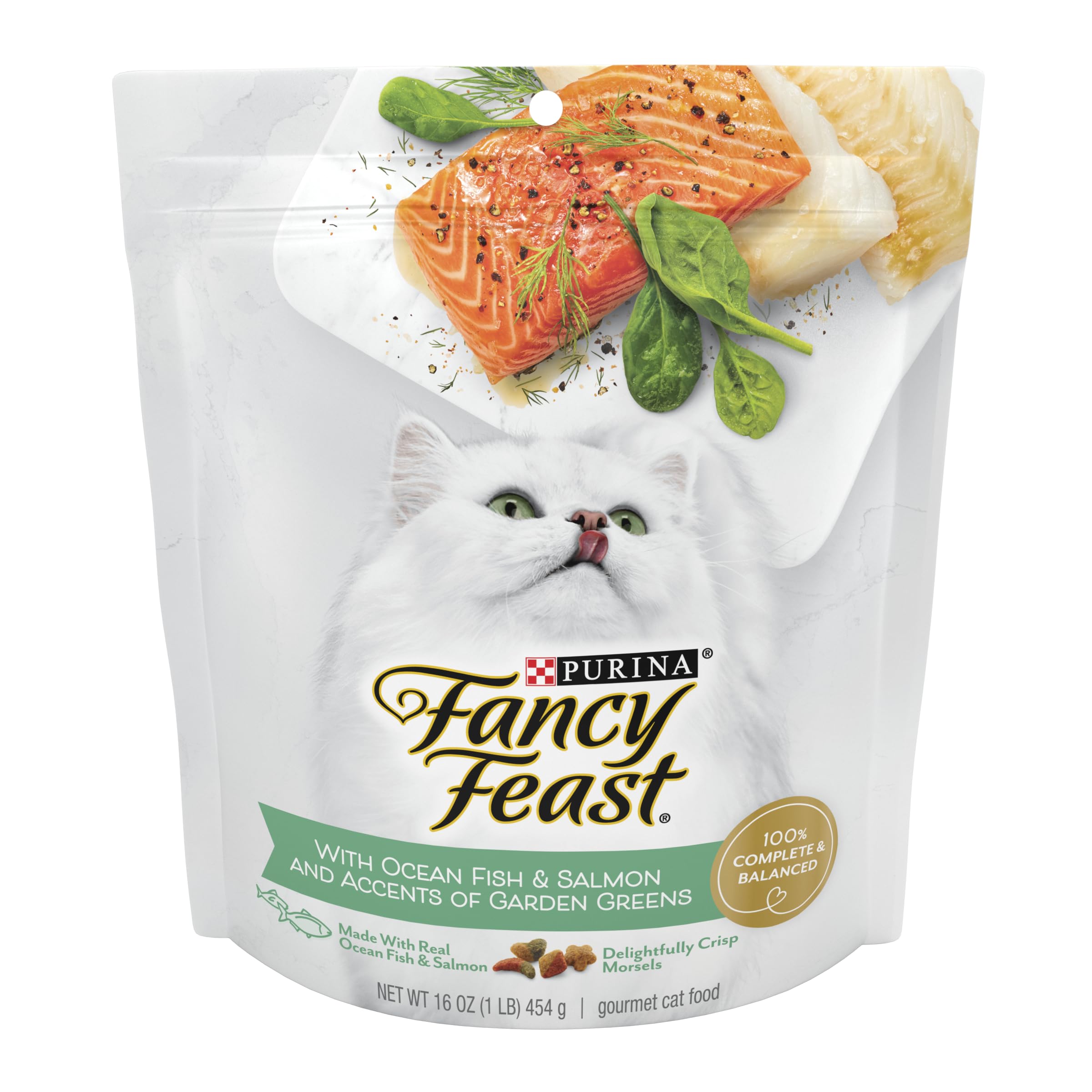 Fancy Feast Purina Dry Cat Food with Ocean Fish and Salmon - 16 oz. Bag (Pack of 3)