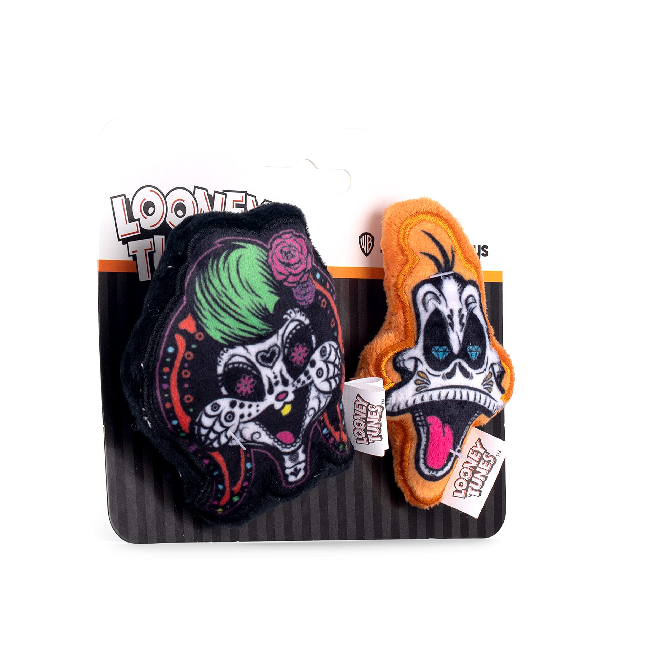 Looney Tunes For Pets Halloween Day Of The Dead Daffy Duck & Lola Bunny Silo Pet Squeaker Toys 2 Piece | Squeaky Dog Toys Small Dog Toys For Small Dogs | Halloween Dog Chew Toys,Ff18362
