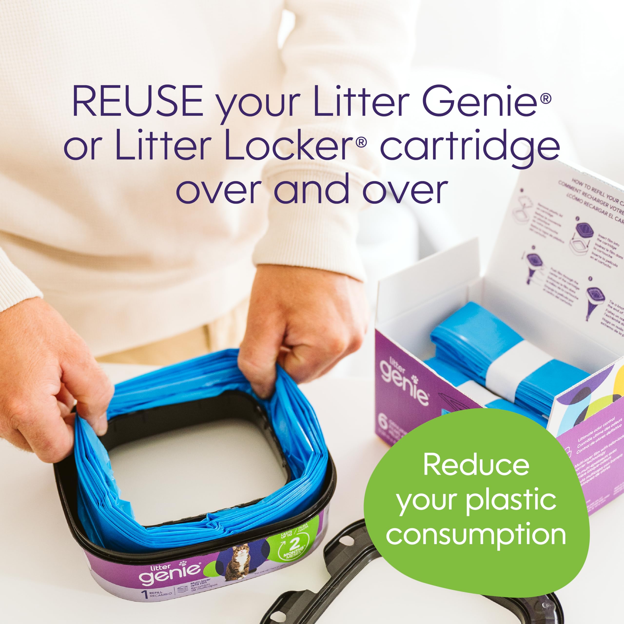Litter Genie Refill Bags | Stand Alone Genuine Film 9 pk | Compatible with Litter Genie Standard and Jumbo Refills | Ultimate Od
