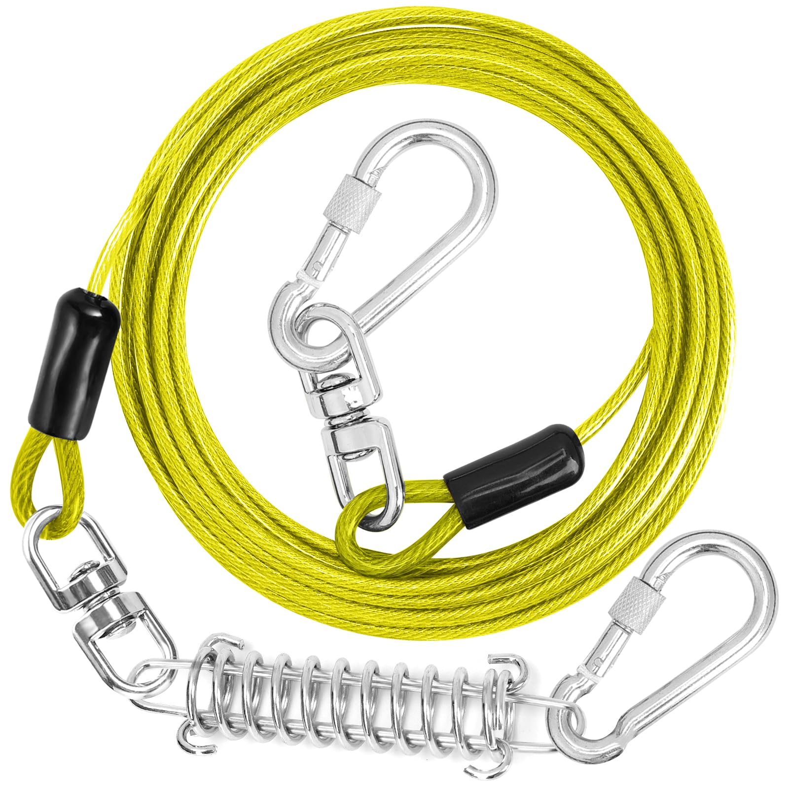Jenico Dog Tie Out Cable - 50 Ft Dog Runner Cable With Swivel Hook, Dog Leash Run Tether For Yard Outdoor And Camping, Rust- Proof Training Line For Small To Medium Pets Up To 500 Lbs