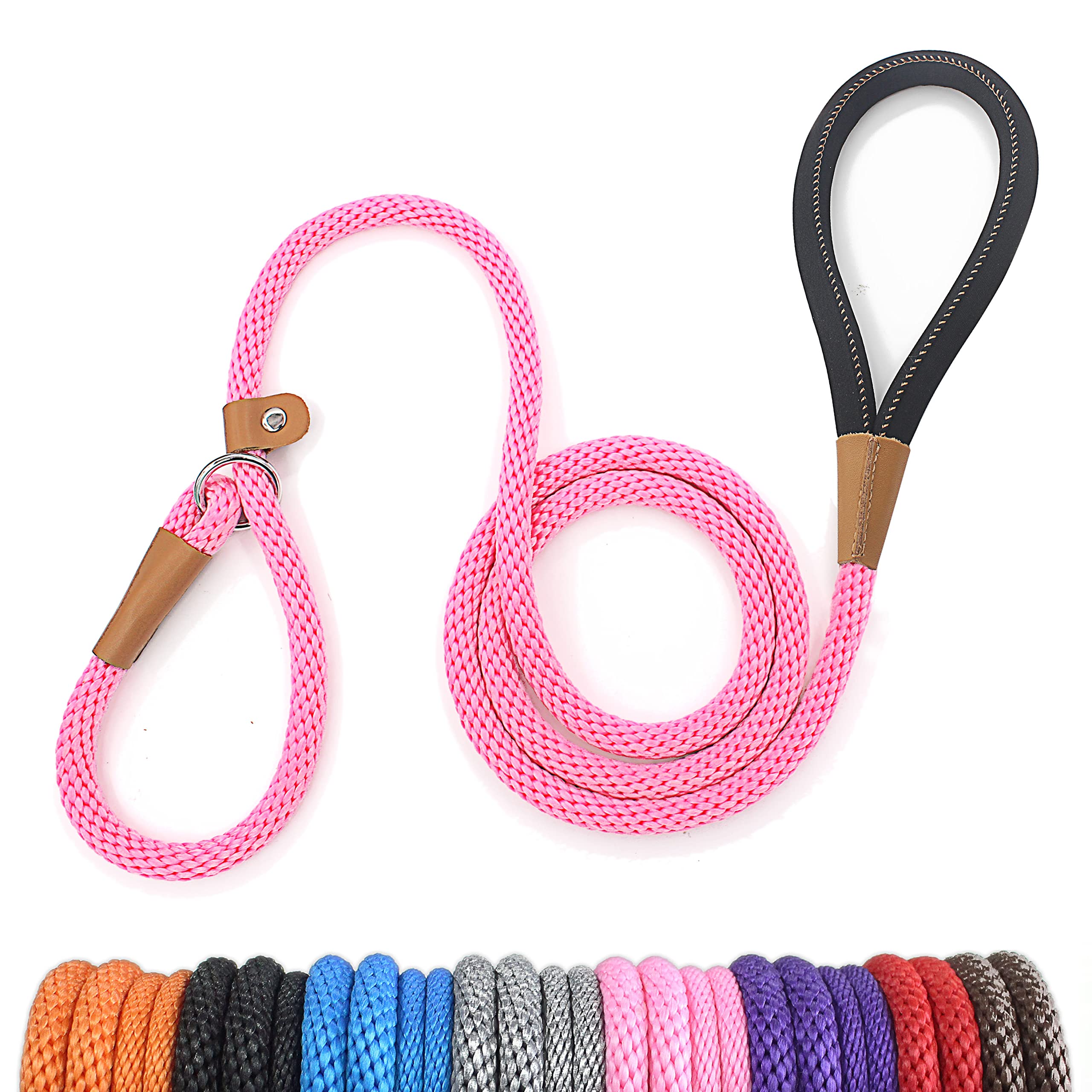 Lynxking 5 Ft Dog Leash Slip Lead 2 Pack Strong Heavy Duty Braided Dog Training Leash No Pull Training Lead Leashes For Medium Large And Small Dogs