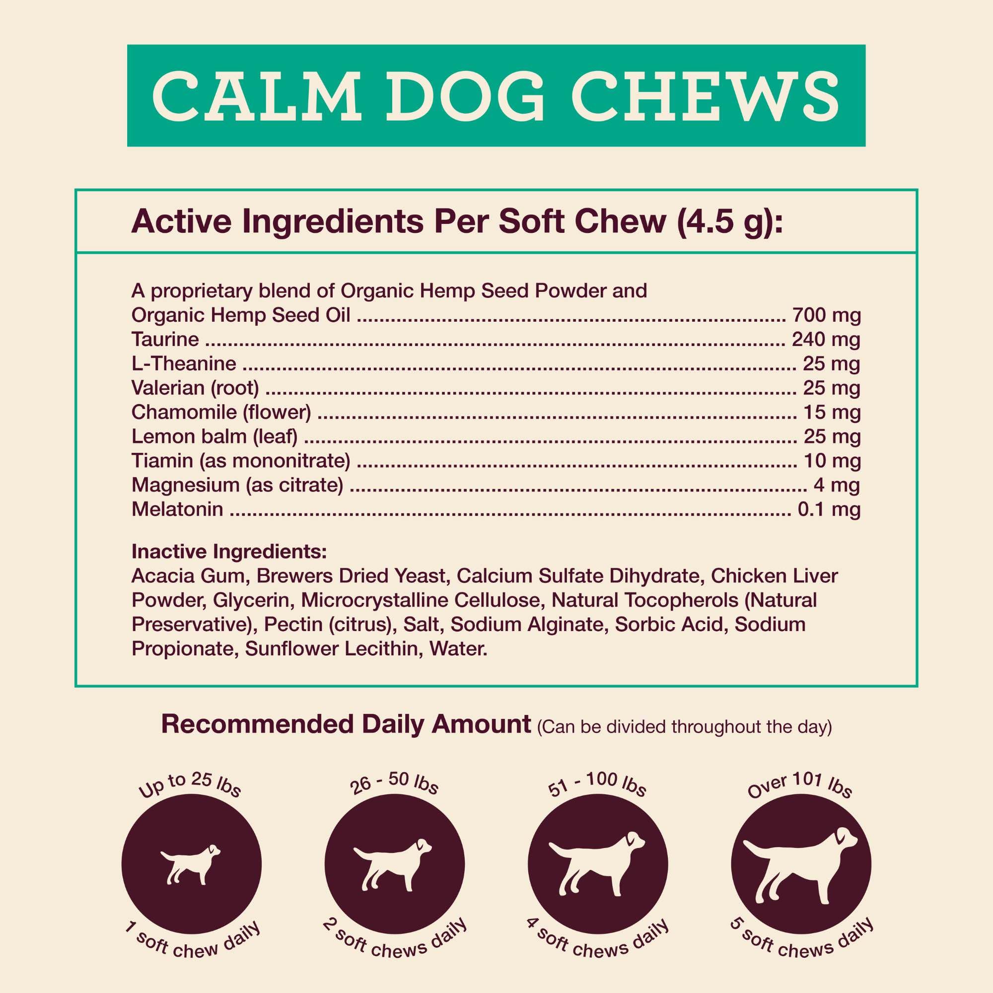 Hemp Well Calm Dog Soft Chews Relieves Anxiety, Calms and Relaxes Your Dog, Aids in Stress Relief and Behavioral Issues, Dog Tra