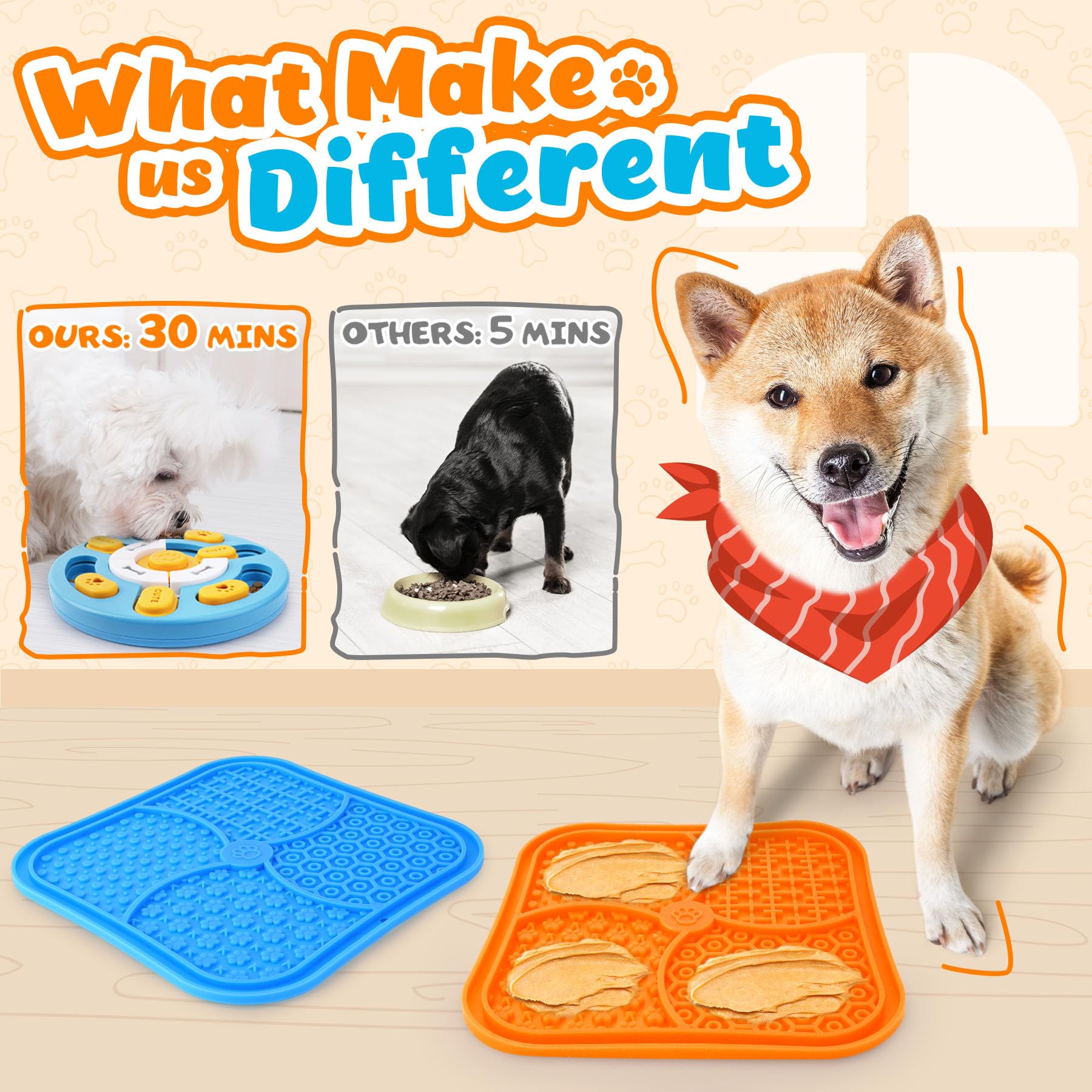 Eefitoys Advanced Dog Puzzle Toys for IQ Training & Mental Stimulation,Dog Lick Mat with Suction Cups for Anxiety Relief and Kee
