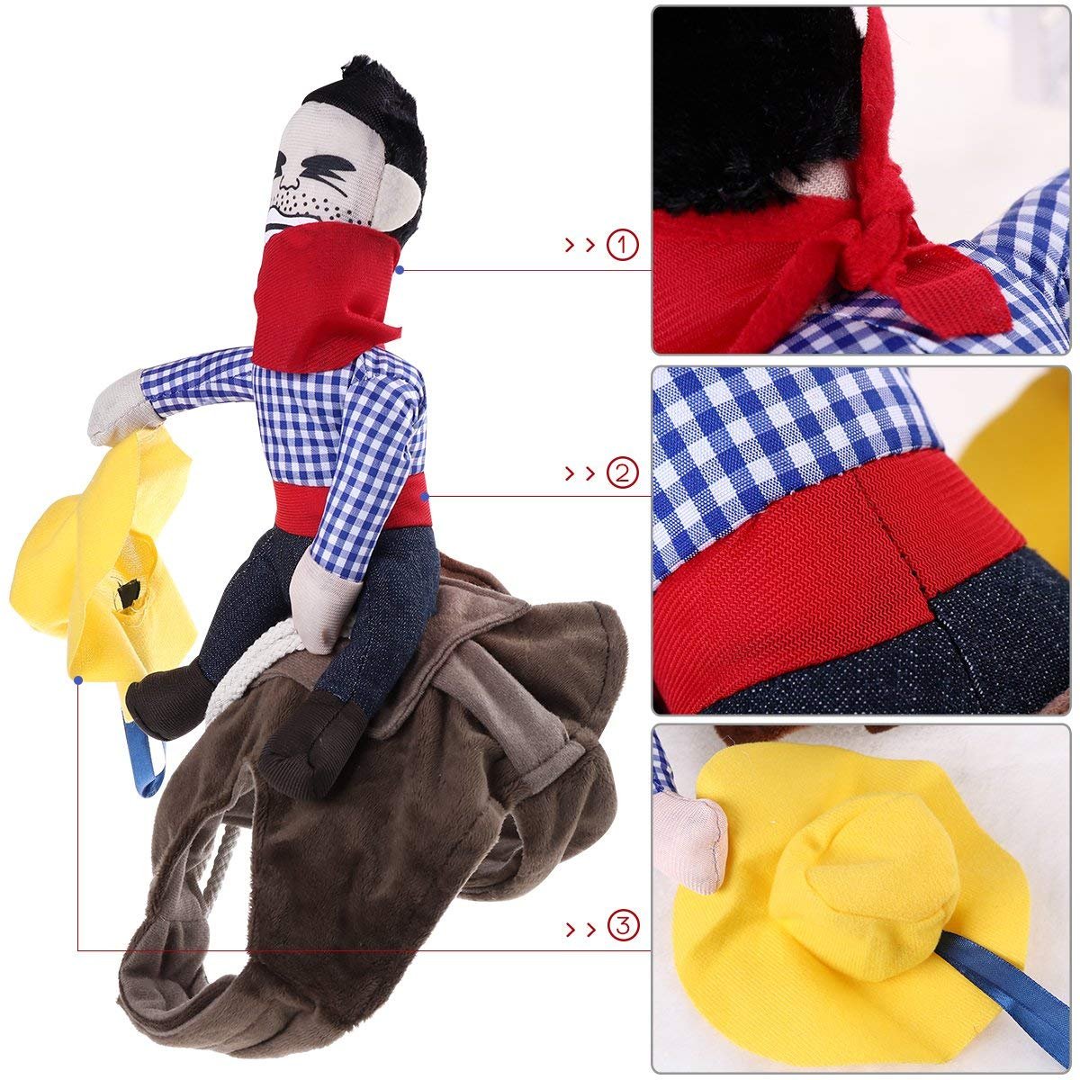 Ismarten Cowboy Rider Dog Costume For Dogs Outfit Knight Style With Hat Pet Costume For Halloween Day (Small)