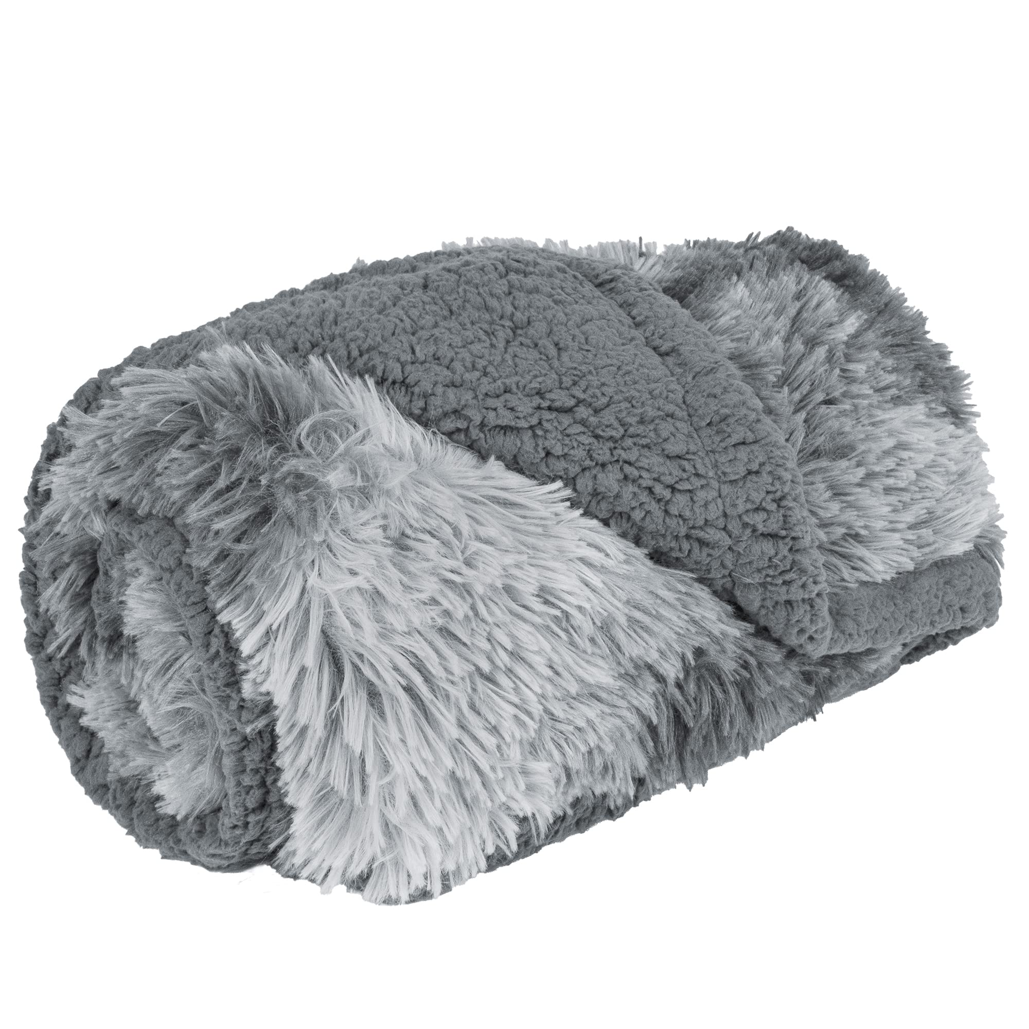 Petami Fluffy Waterproof Dog Blanket | Faux Fur Pet Fleece Shag Throw For Dogs And Cats | Fuzzy Furry Soft Plush Sherpa Throw Furniture Protector Sofa Couch Bed (Tie-Dye Gray, 29X40)