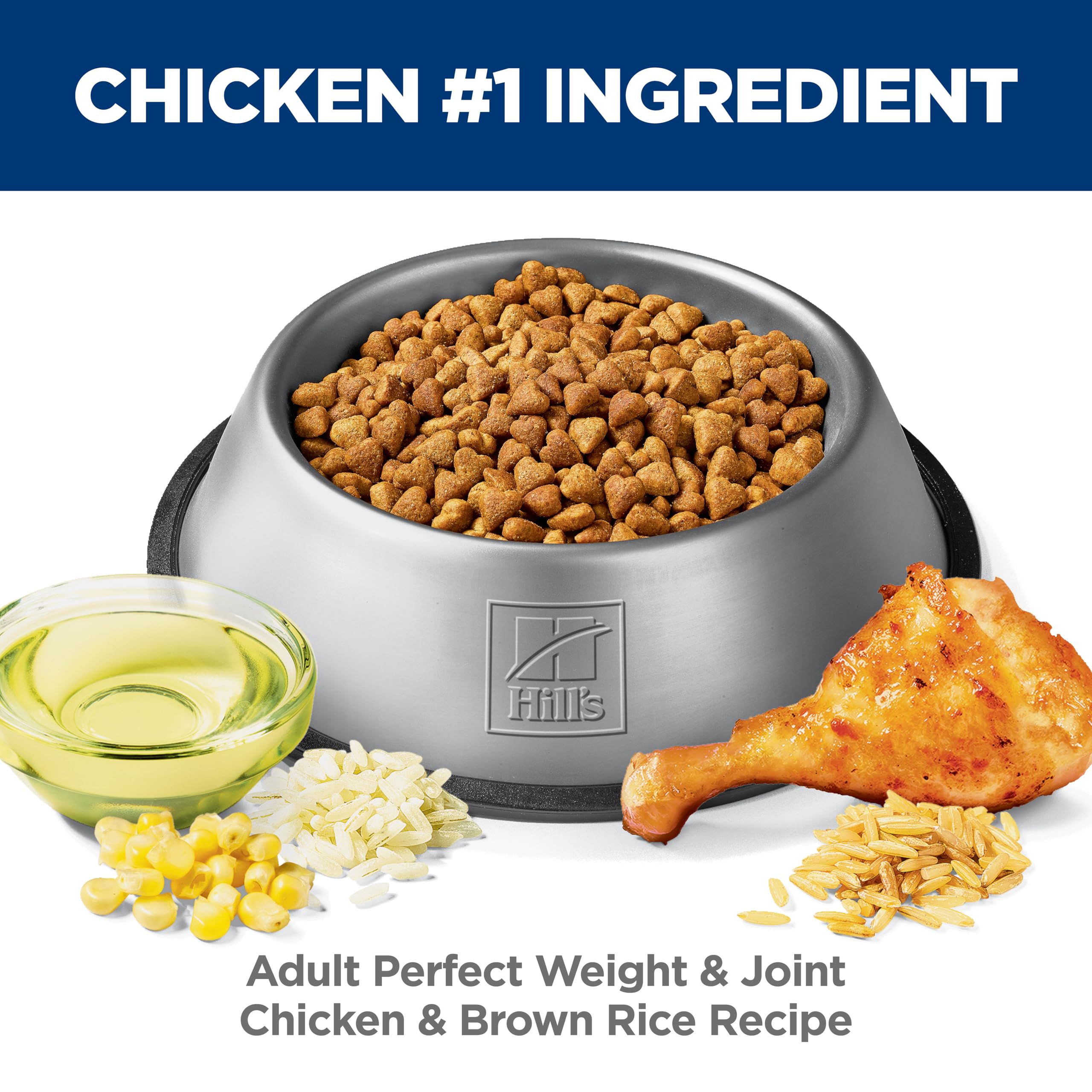 Hills Science Diet Perfect Weight & Joint Support, Adult 1-6, Weight Management & Joint Support, Dry Dog Food, Chicken & Brown