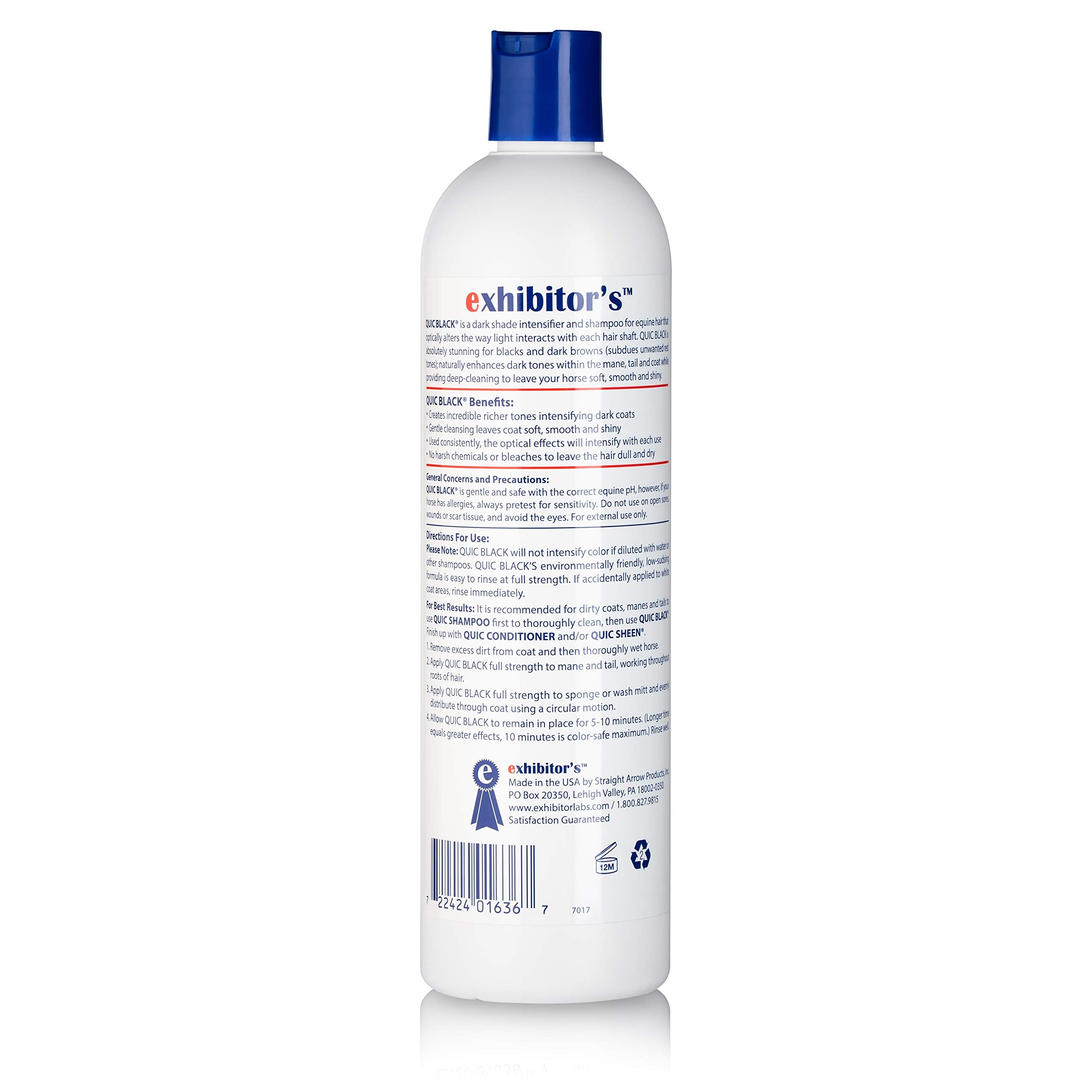 Exhibitor'S Quic Black Shampoo 16 Ounce Color Enhancing For Dark Coats (321266)