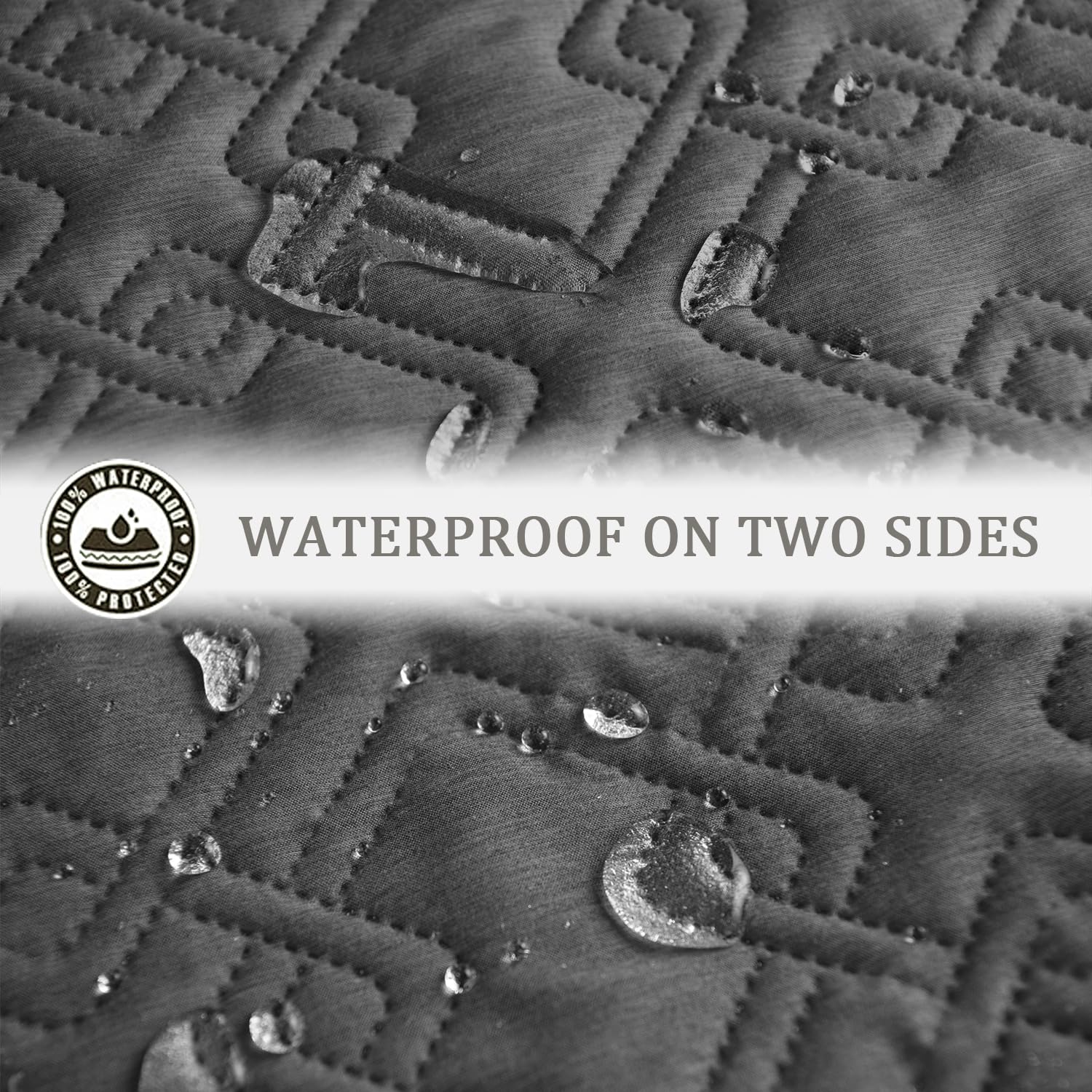 Fuguitex Waterproof Dog Bed Cover Dog Blanket For Pet Furniture Bed Couch Sofa Reversible Linen Texture(40''*50'',Dark Grey+ Dar