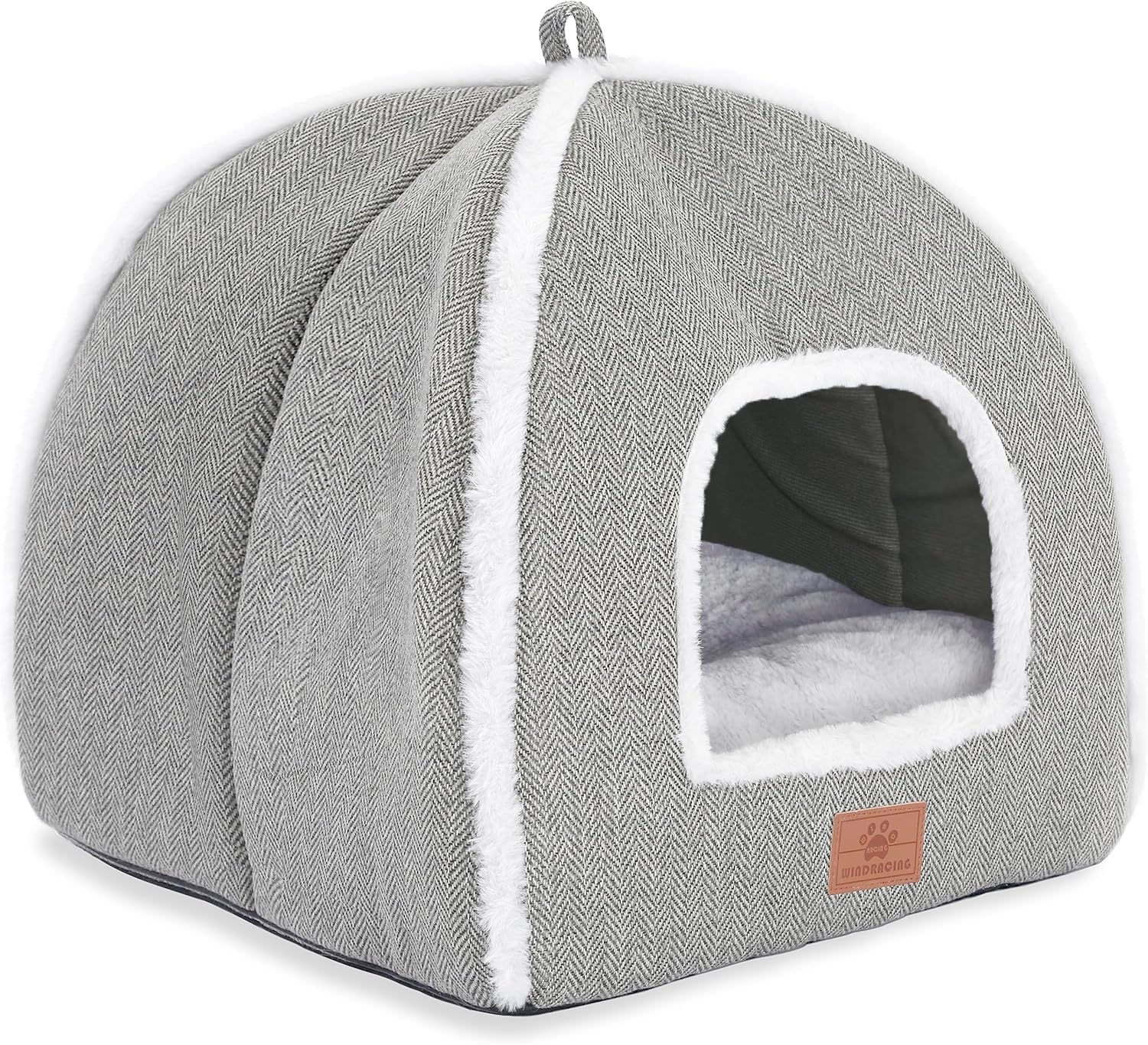 Cat Beds For Indoor Cats, Foldable Cat Bed Cave, Cat House With Washable Cushions, Cat Bed For Kittens, Small Pets, Cat Tent, Soft And Warm Indoor Cat House, Gray…