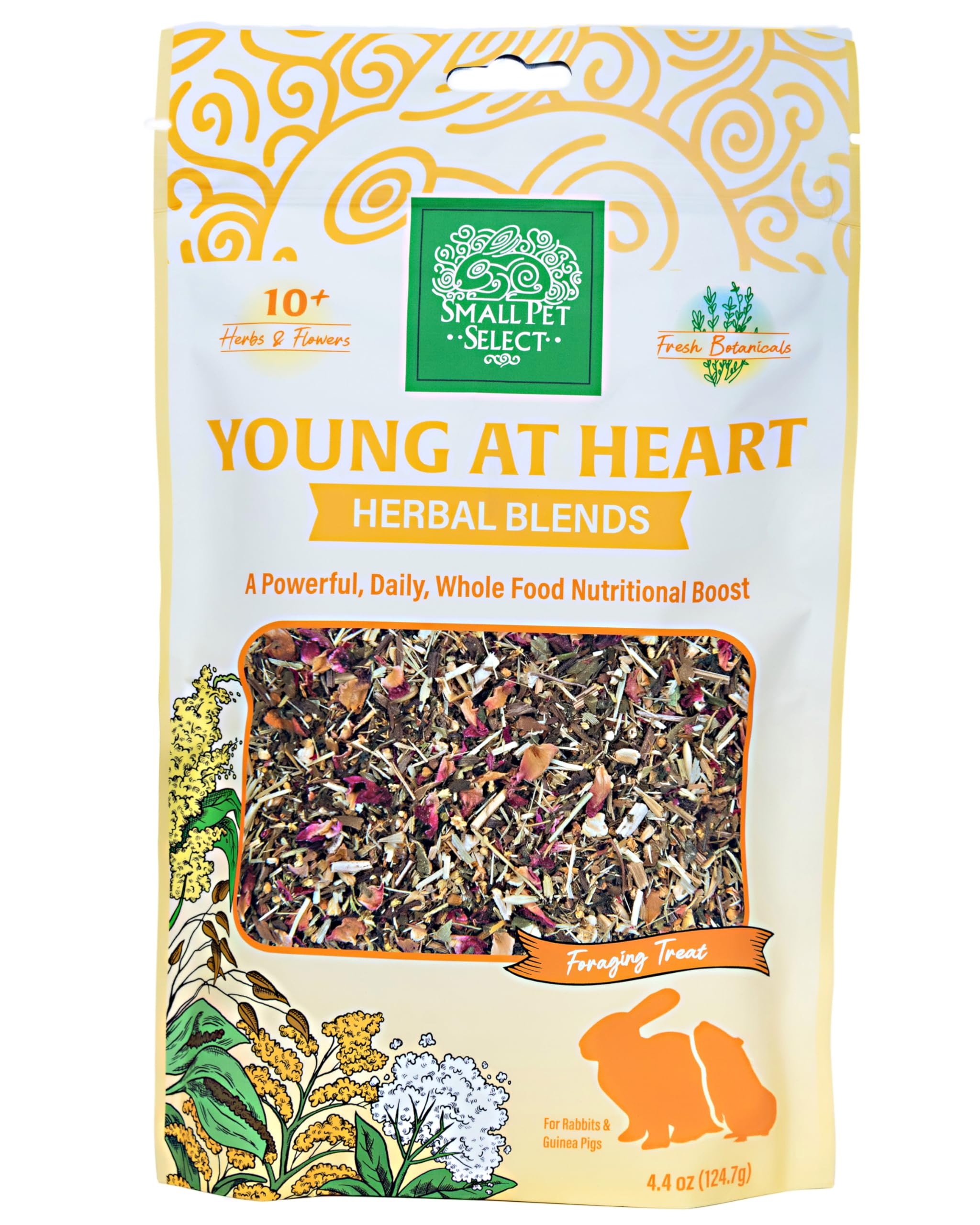 Small Pet Select - Young at Heart Herbal Blend, a Natural Herbal Treat for Rabbits and Guinea Pigs, 4.4oz