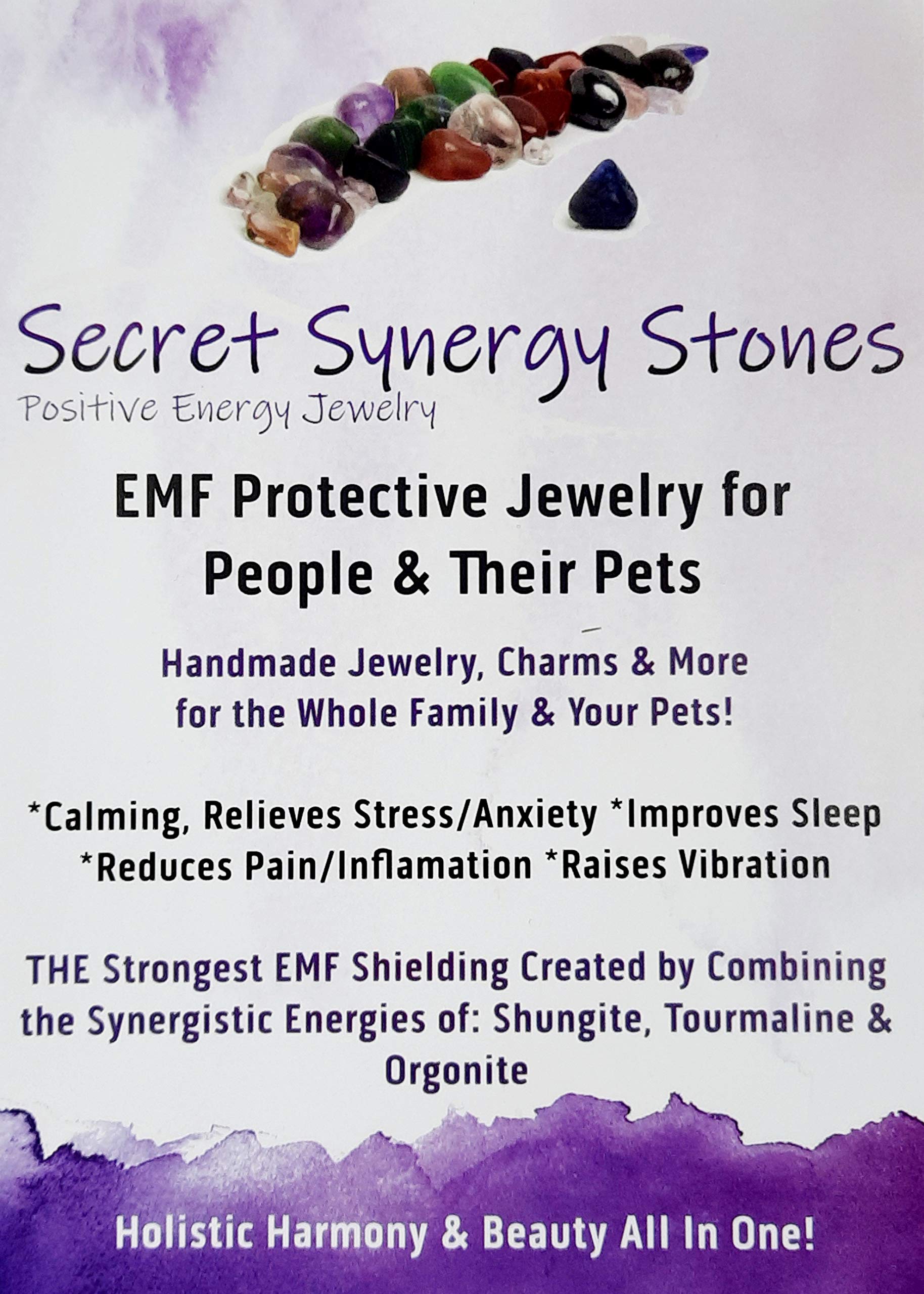 calming Dog charms EMF 5g Protection under 30 pounds Paw Print chakra crystals(D0102HXUE8T)