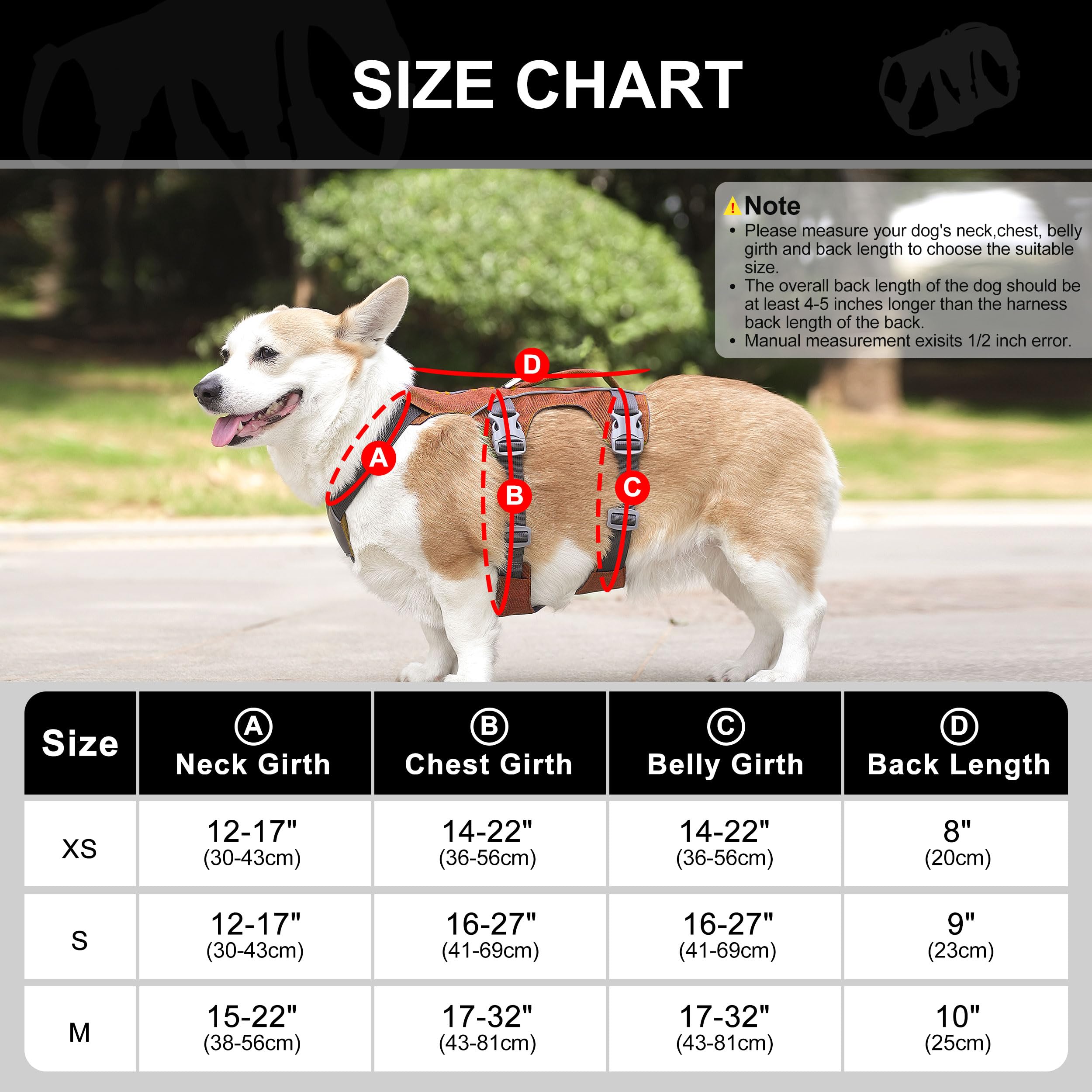 Akailea Dog Harness Medium Sized Escape Proof Dog Harness With Handle, Reflective Puppy Vest, Breathable Soft Full Body Pet Harn