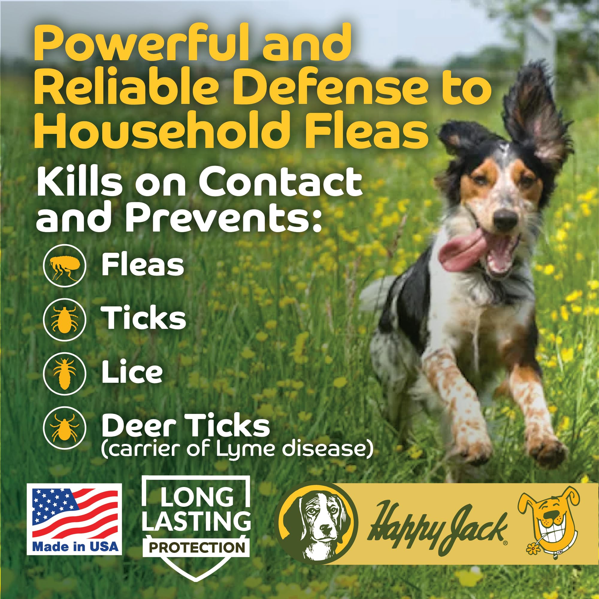 HAPPY JACK Flea and Tick Powder for Dogs & Puppies, Odorless & Non-Staining, 5 oz