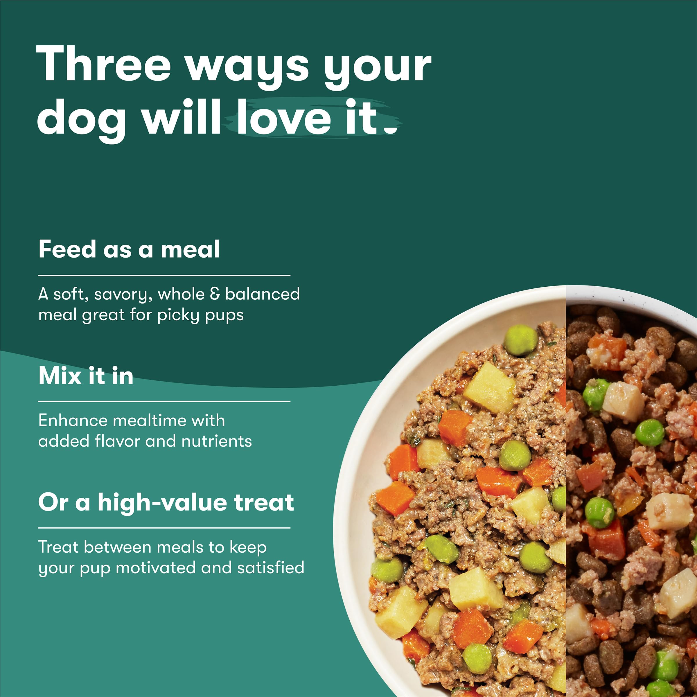 Jinx Beef Grain Free Wet Dog Food Pouches, Meal or Dog Food Topper Mix-in, Made with Real Beef & Chicken, Bone Broth, No Fillers