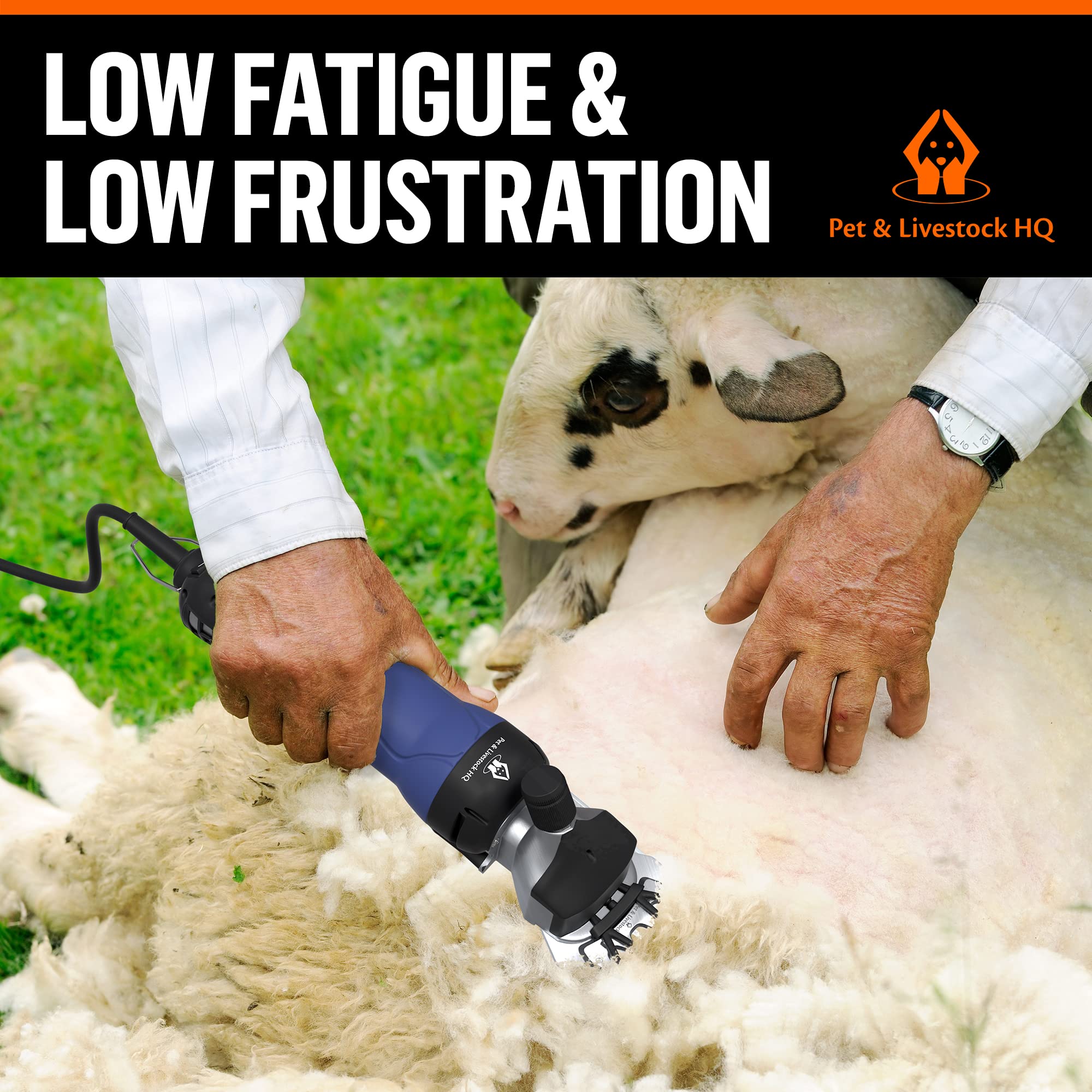 Sheep Shears Heavy Duty - Professional Electric Clippers Farm Livestock - Shearing Machine Hair Cutting Kit For Grooming (2 Blades Included)