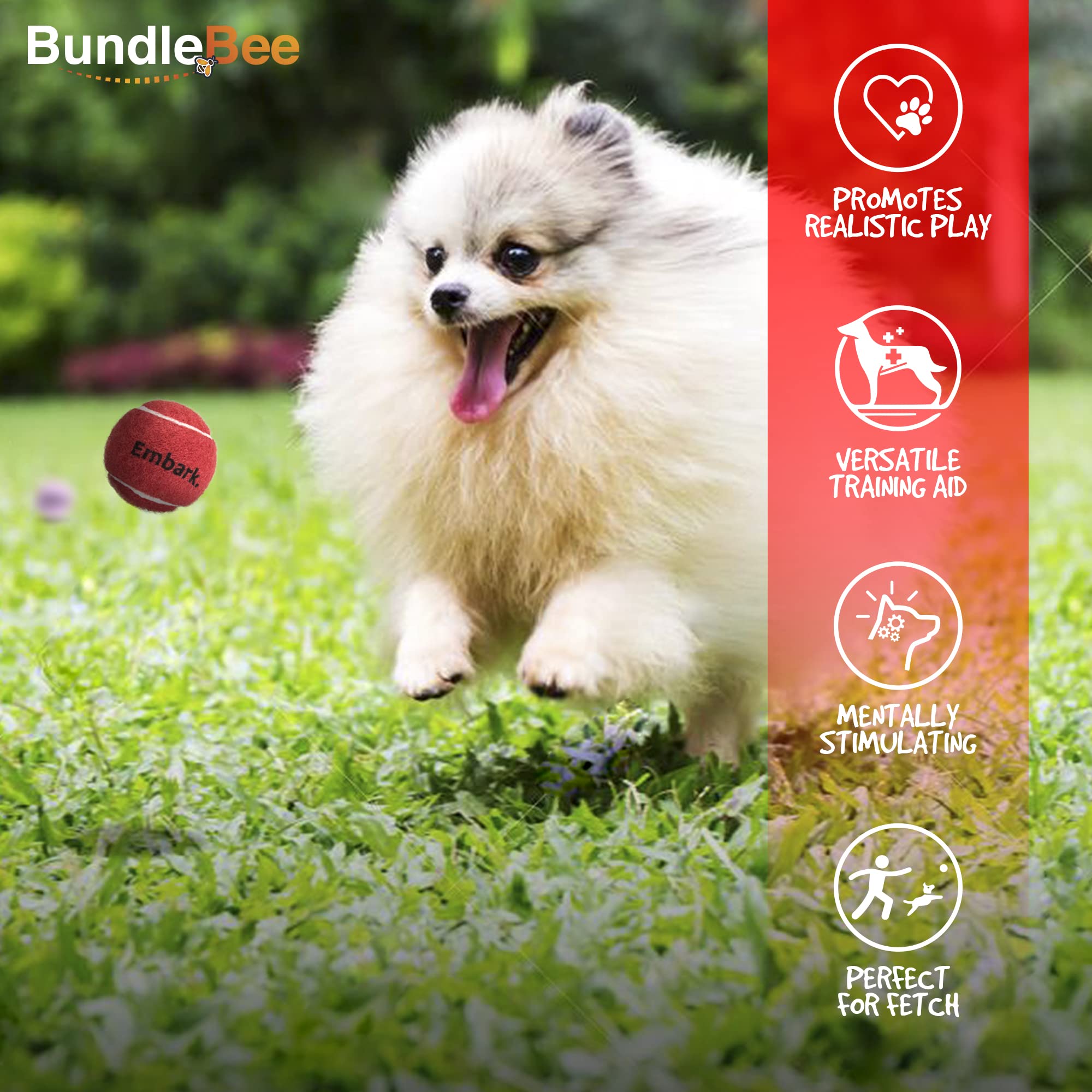 Bundlebee Squeaky Mini Tennis Balls For Small Dogs Puppy - 1.5 Inch - 6 Pack - Dog Toys For Small Dogs, Training Positive Reinforcement, Interactive Fetch Tiny Squeaker Balls For Ball Launcher