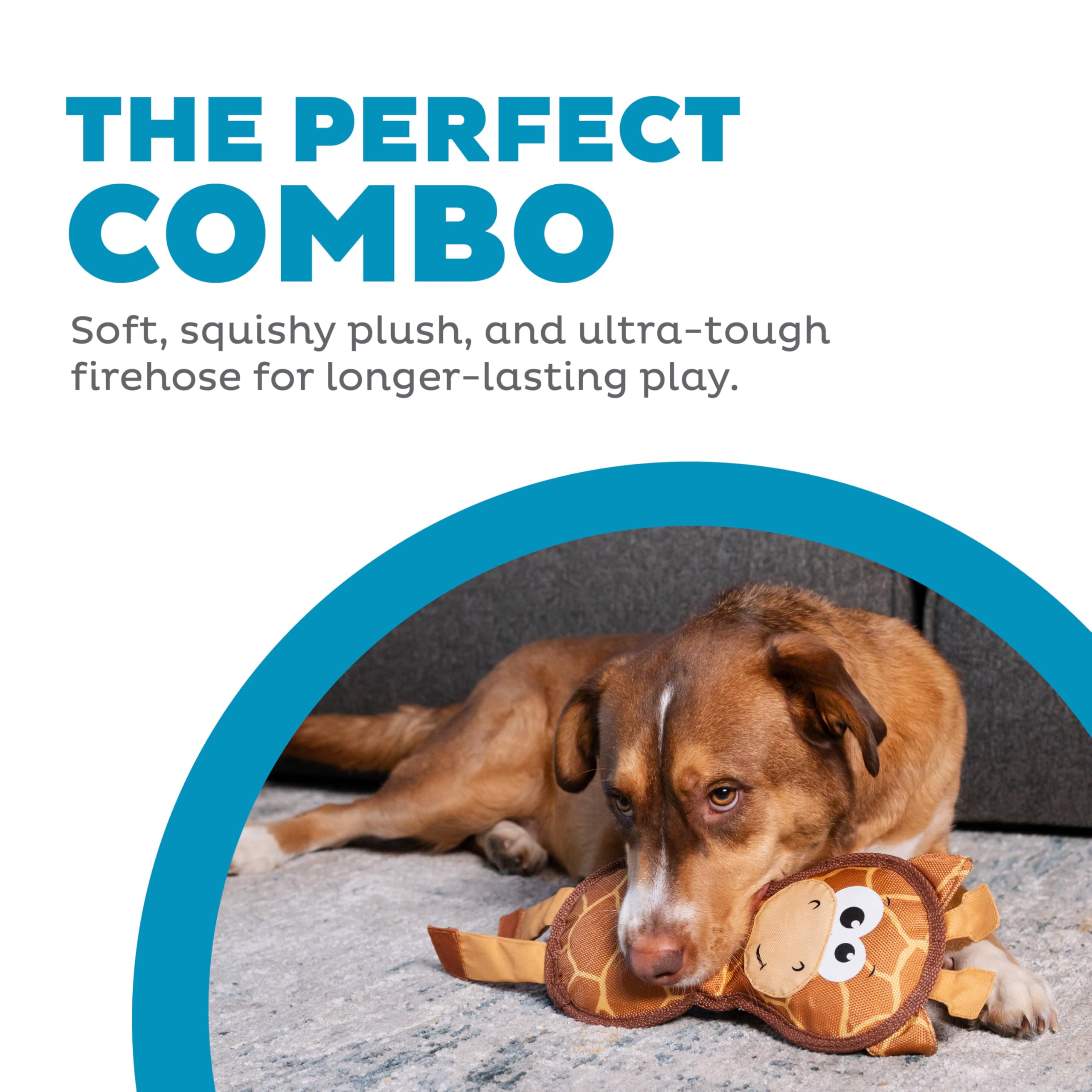 Outward Hound Fire Biterz Giraffe Plush Dog Toy, Medium, Brown Firehose, Model 69861