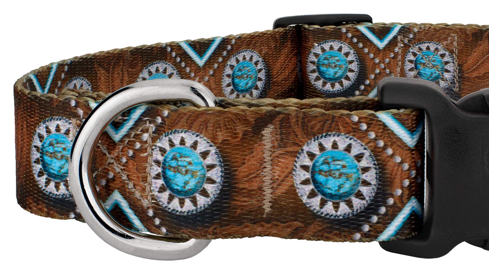Country Brook Petz - Deluxe Saddle Up Dog Collar - Made in The U.S.A. - Country and Western Collection Featuring Rustic Designs