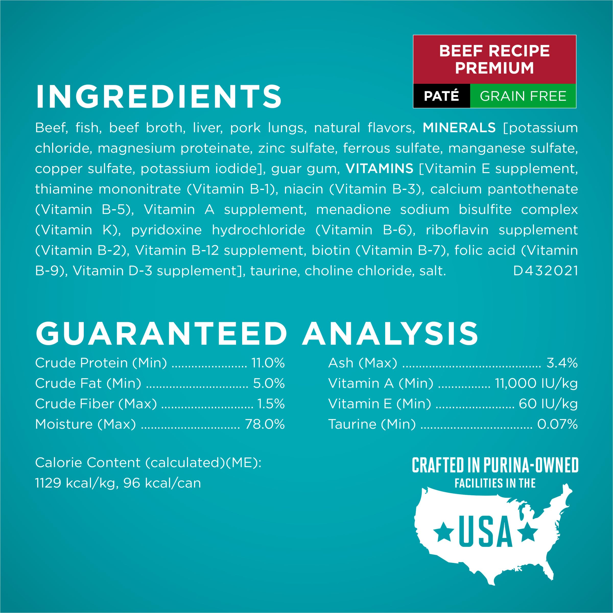 Purina ONE Grain Free Wet Cat Food Variety Pack, 3 oz Pull-Top Cans, Beef, Chicken & Ocean Whitefish, 24 Total Cans