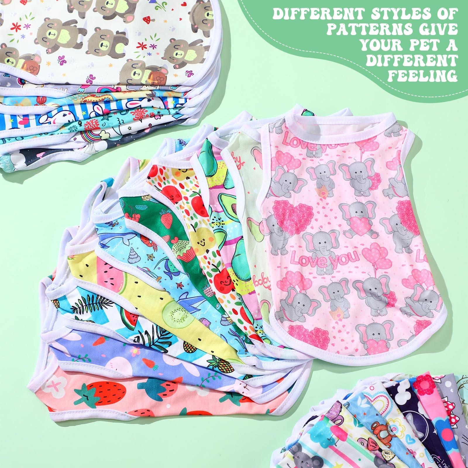 Paterr 25 Pcs Dog Shirts Printed Puppy Clothes Breathable Cartoon T Shirt For Dog Soft Puppy Clothing Lovely Pet Shirts Outfits