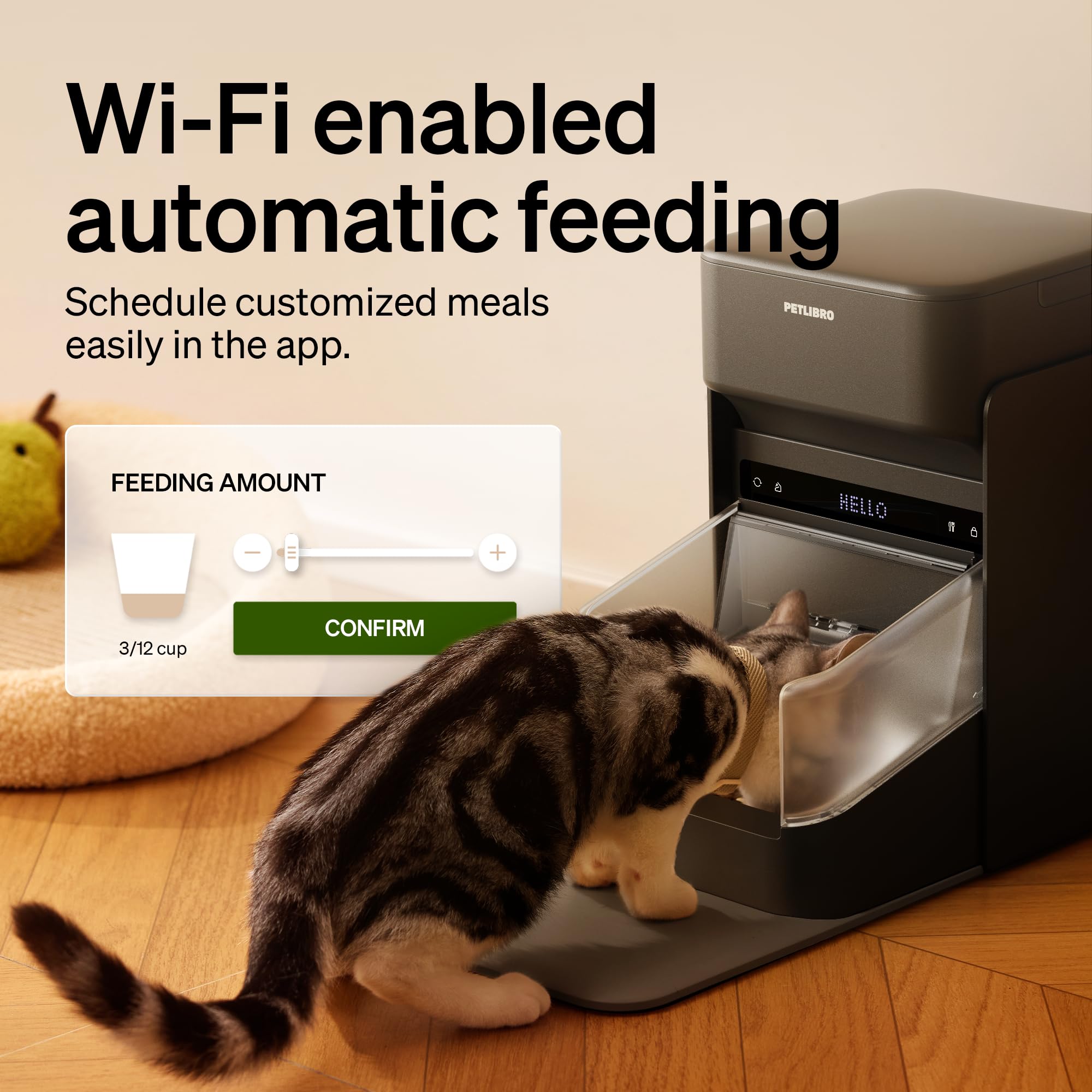 PETLIBRO RFID Automatic Cat Feeder, Collar Sensor for Personalized Meals, Cats Recognition, Diet Tracking and Anti-Stealing for