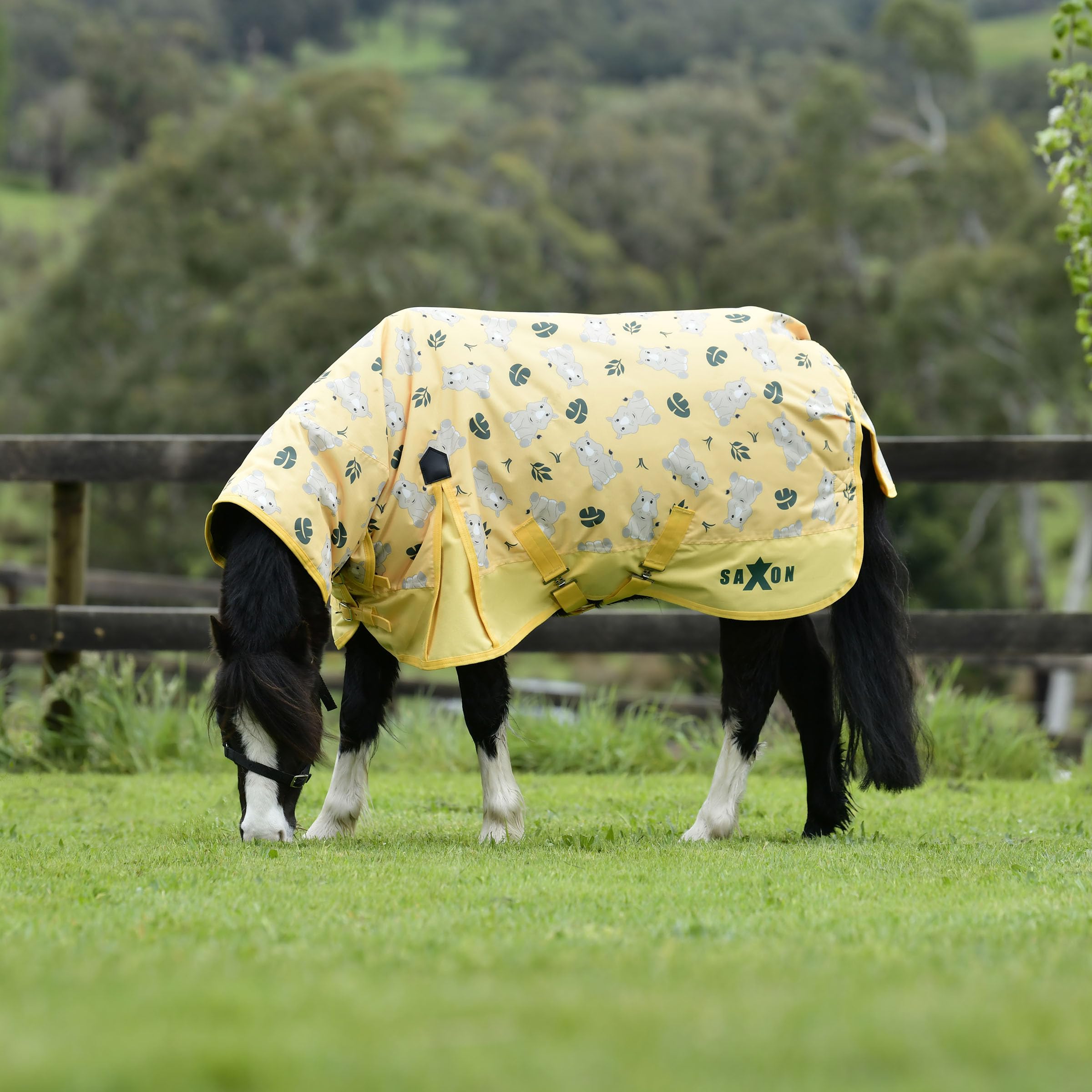Saxon 600D Pony Combo Neck Medium, Rhino Print, 36