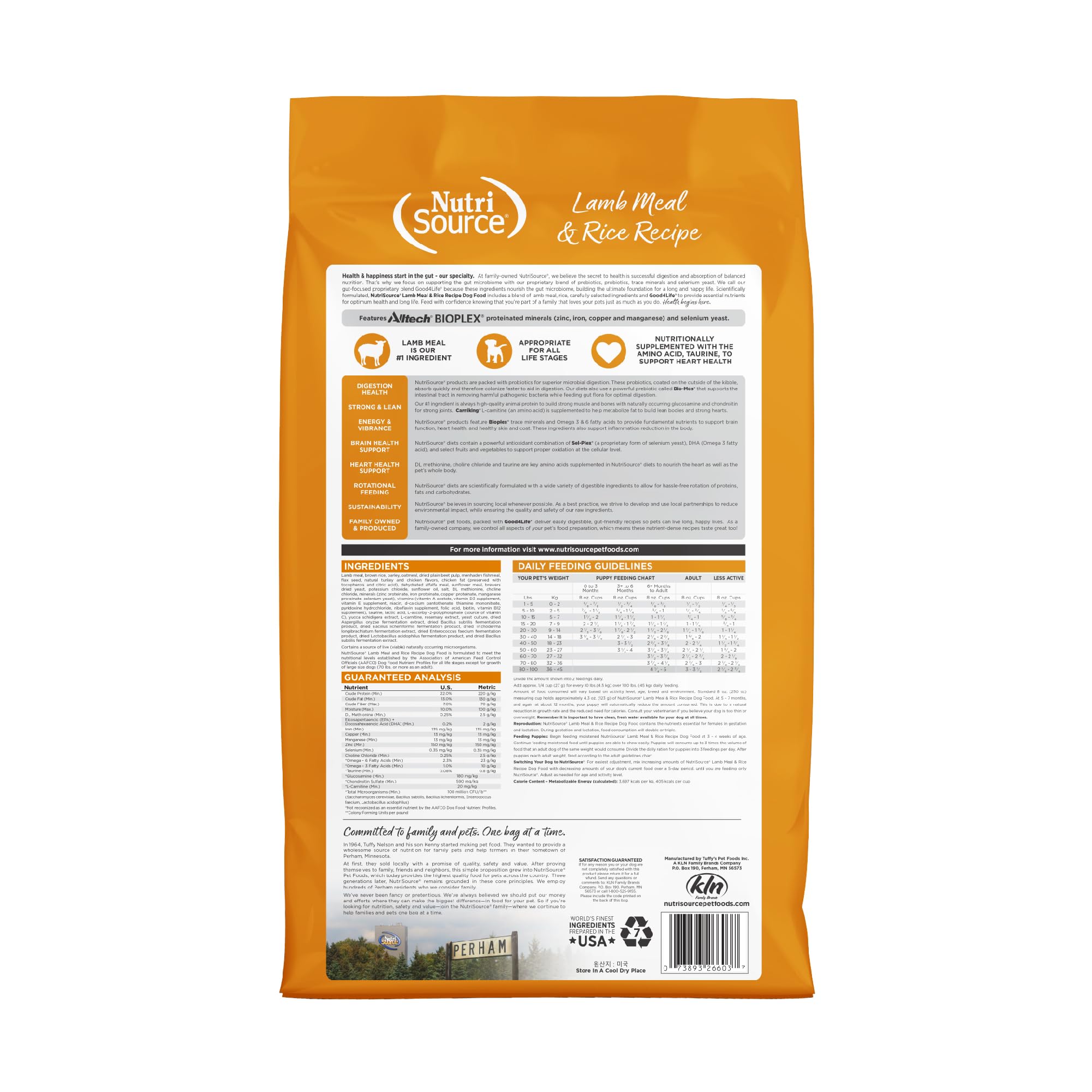NutriSource Adult Dry Dog Food, Lamb Meal and Rice, 12LB