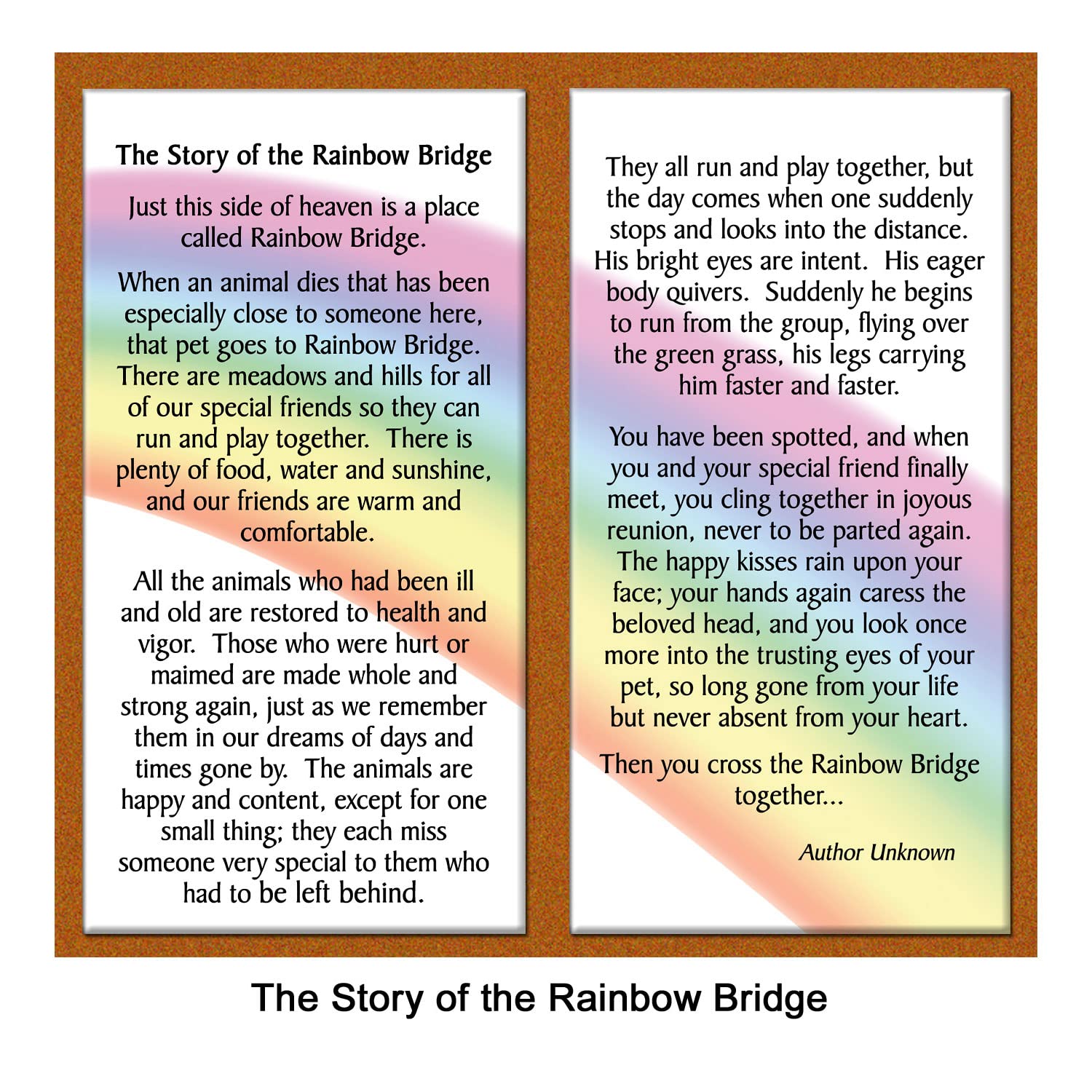 Expressly Yours! Photo Expressions Pet Lover Remembrance Gift Rainbow Bridge Poem Pet Memorial Picture Frame Keepsake And Sympathy Gift Package, Black With Copper Foil Accents (Black)