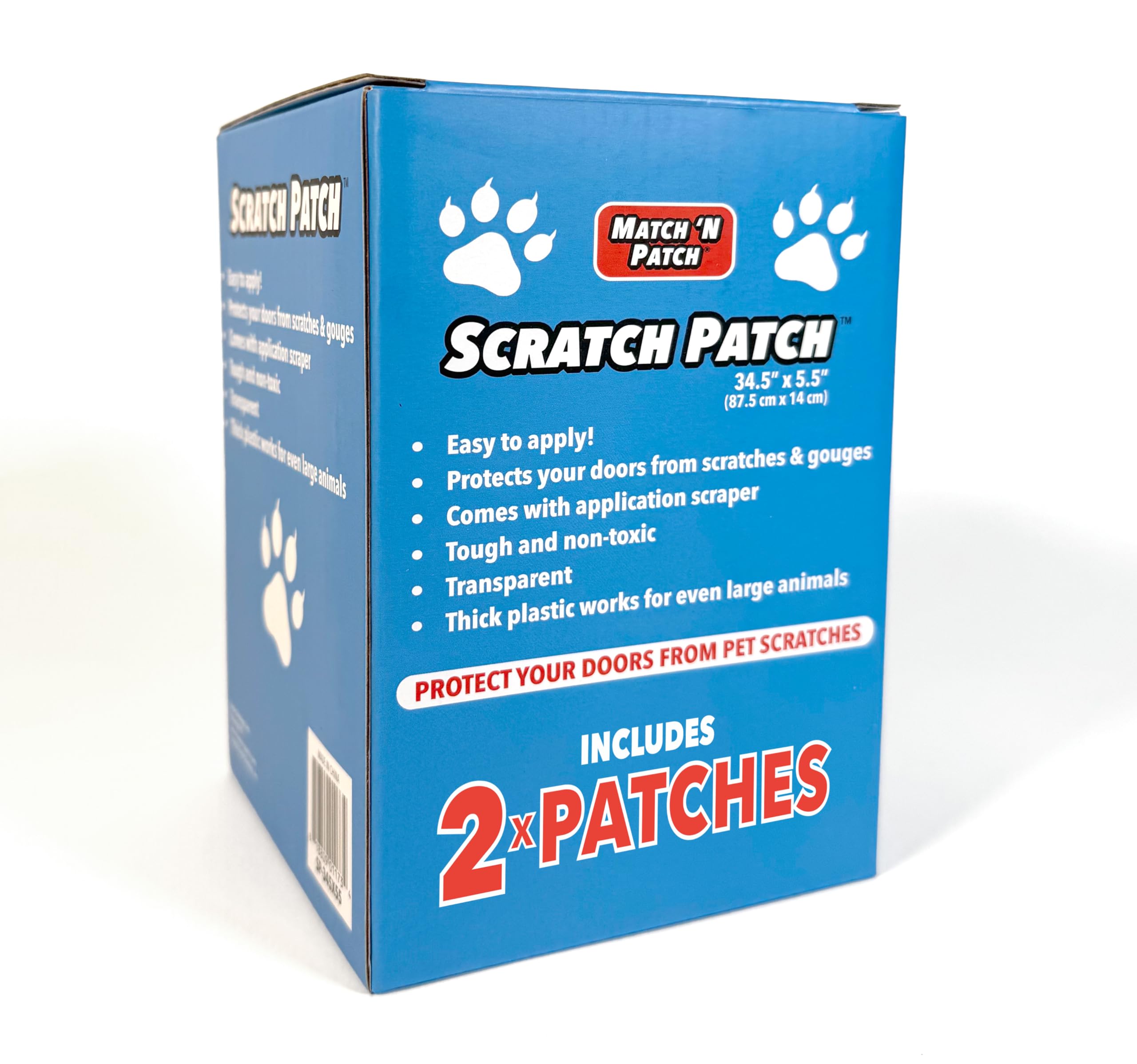 Match 'N Patch Door Protector - Scratch Protectors For Pets - Transparent Shield For Pet Scratches - Self-Adhesive & Easy To App