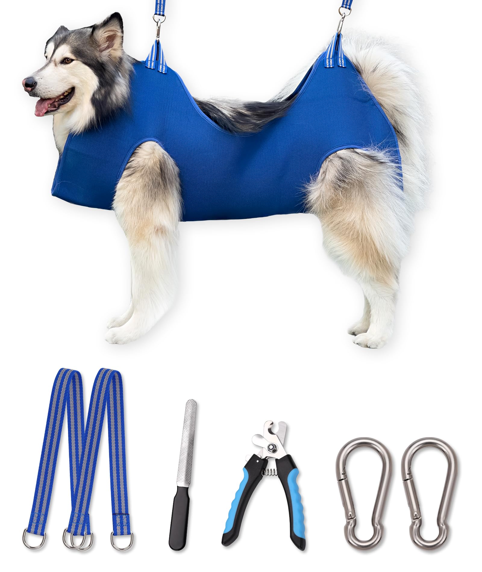 Kkiimatt 10 in 1 Dog Pet Grooming Hammock Harness with Nail Clippers/Trimmer, Nail File,Dog Nail Hammock, Dog Grooming Sling for